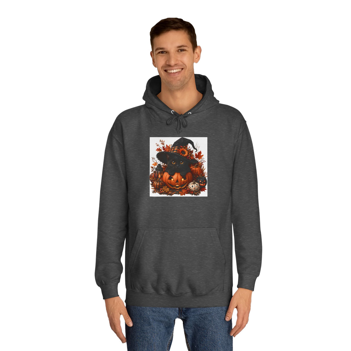 Halloween Pumpkin Witch Hoodie — Cute Spooky Fall College Sweatshirt