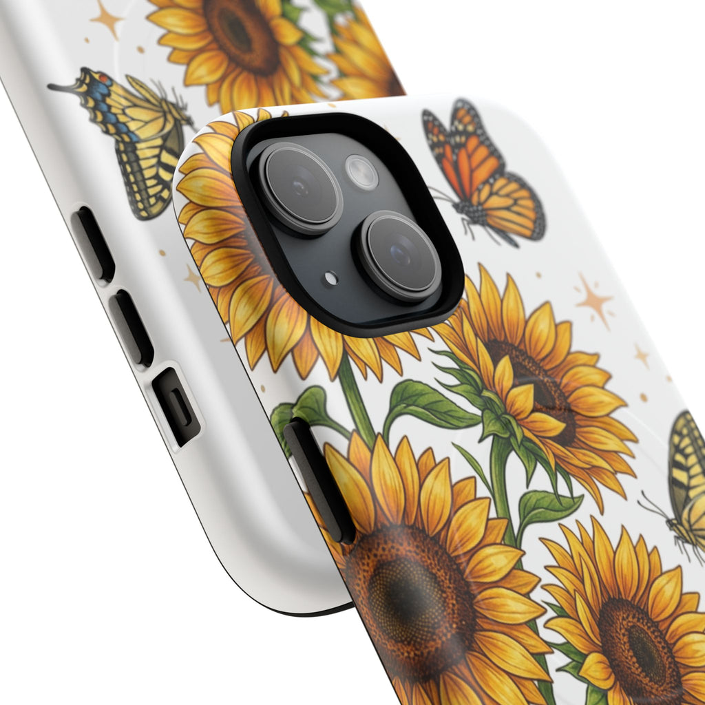 Sunflower & Butterflies Tough Magnetic Phone Case