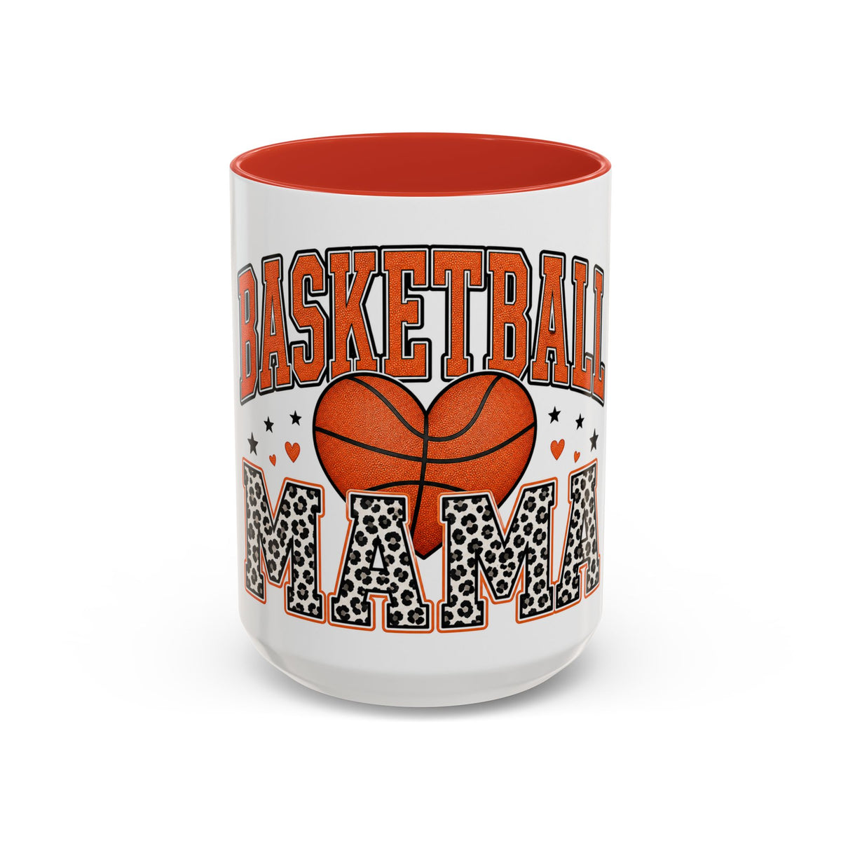 Basketball Mama Accent Coffee Mug – Leopard Print Hoop Mom Gift (11/15oz)