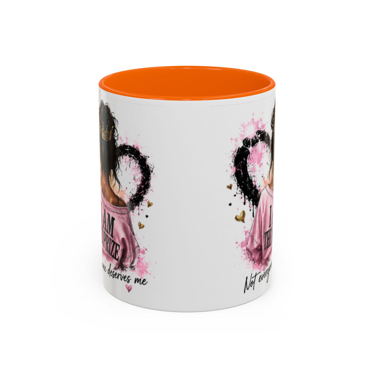 Accent Coffee Mug — "I Am The Prize" Floral Heart Design (11/15oz)