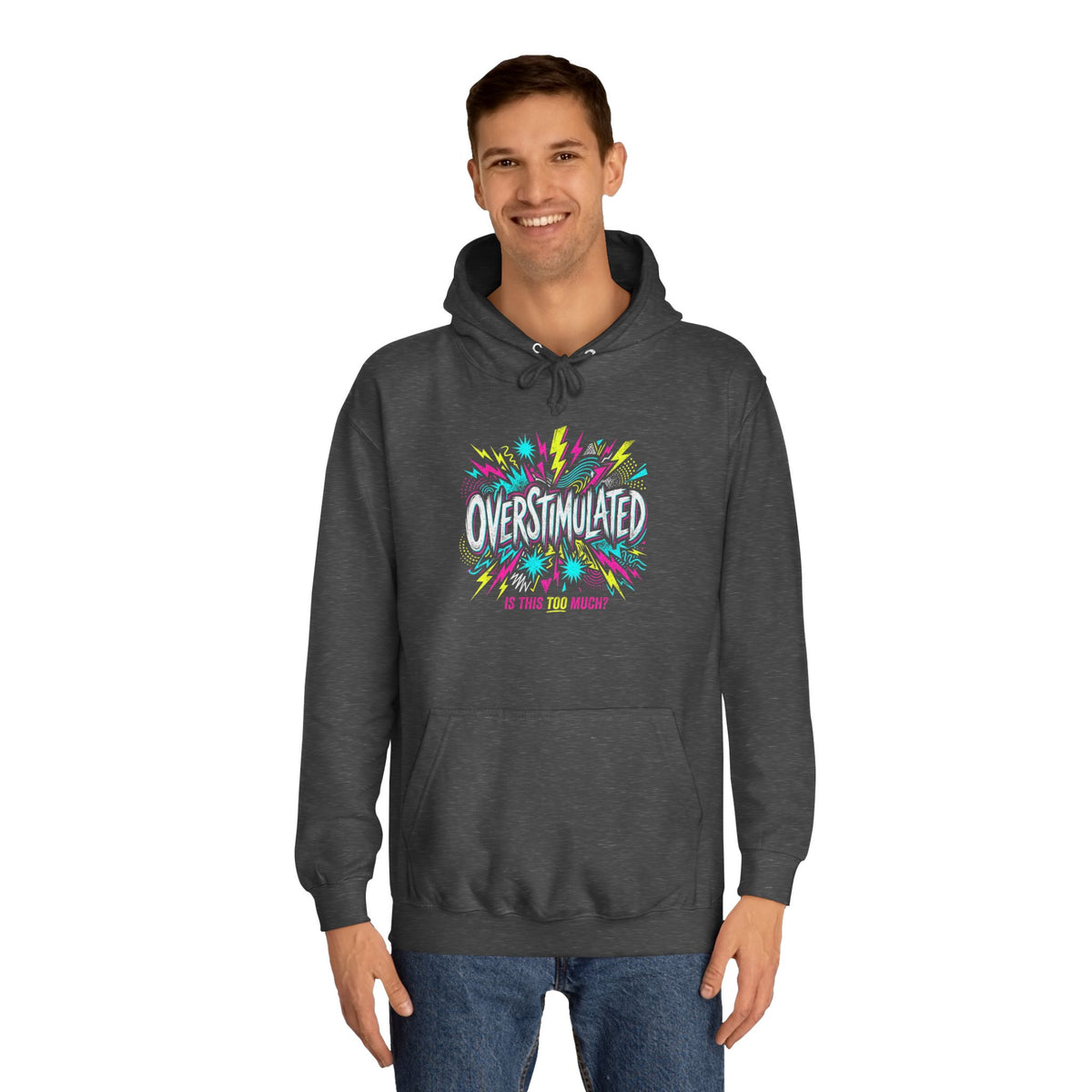 College Hoodie — Colorful Confetti Campus Crewneck