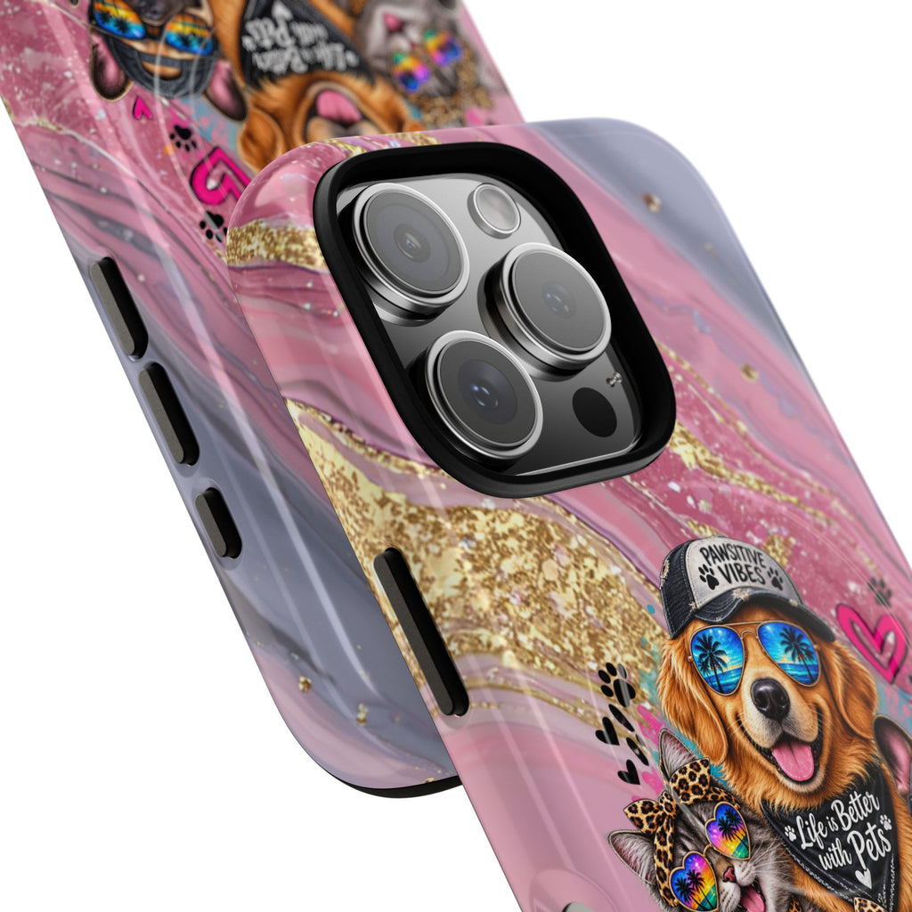 Tough Magnetic Case — Colorful ‘Life Is Better With Pets’ Dog & Cat Phone Cover