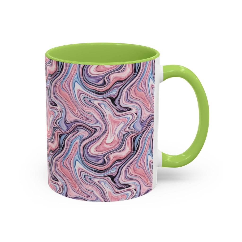 Pink Marble Swirl Accent Coffee Mug – 11/15oz