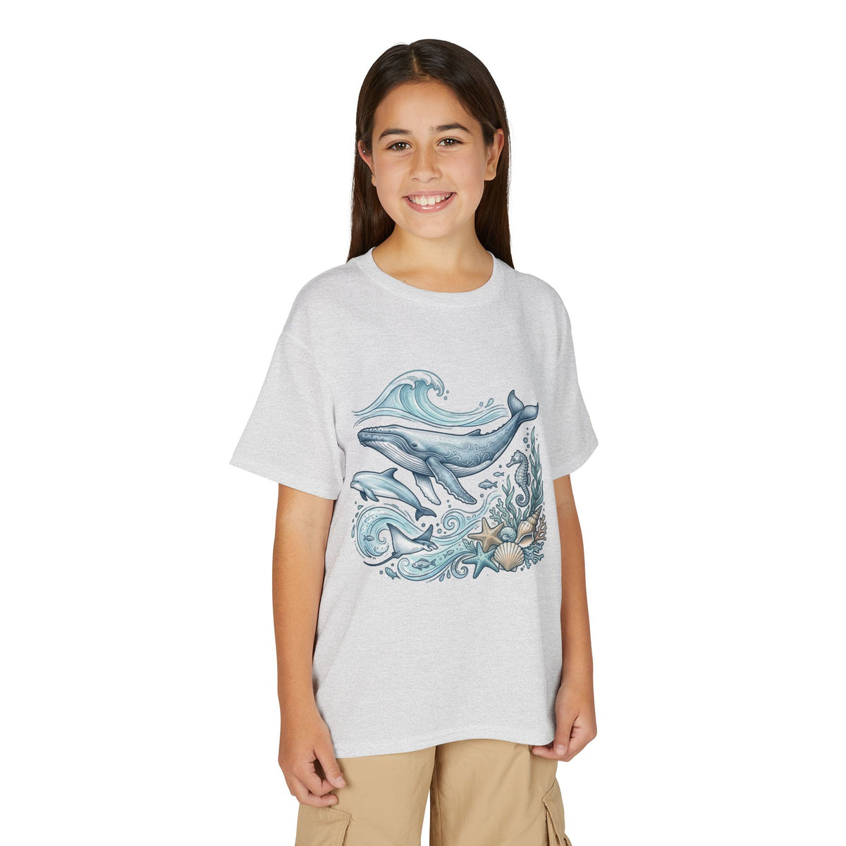 Kids' Ocean Whale Tees – Watercolor Whale & Sea Life Youth T‑Shirt