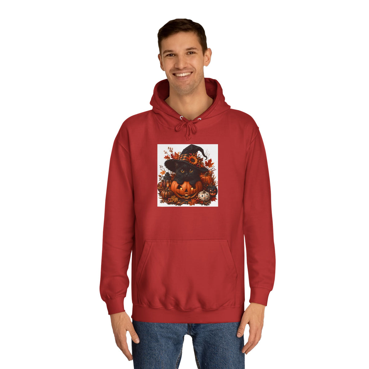 Halloween Pumpkin Witch Hoodie — Cute Spooky Fall College Sweatshirt