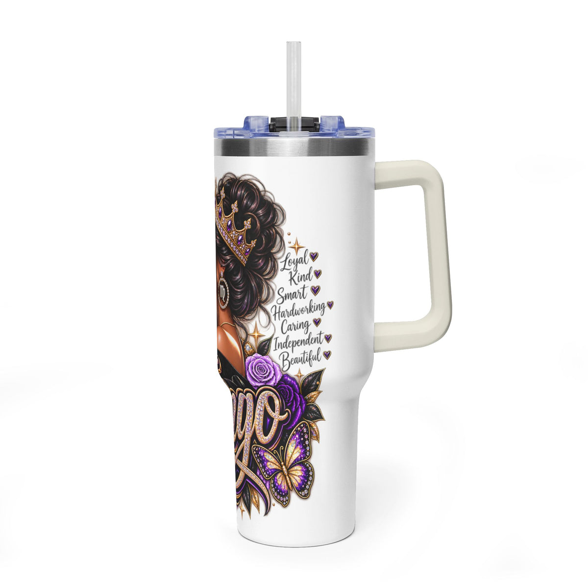 Virgo Zodiac 40oz Thermal Tumbler - Queen Virgo Astrology Travel Mug