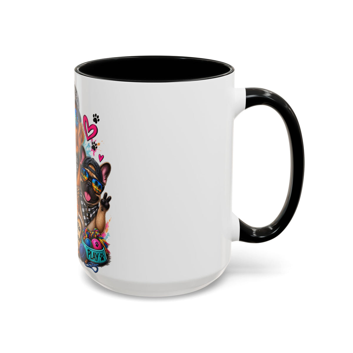 Coffee Mug — "Life is Better with Pets" Colorful Dog & Cat Paw-some Design (11/15 oz)