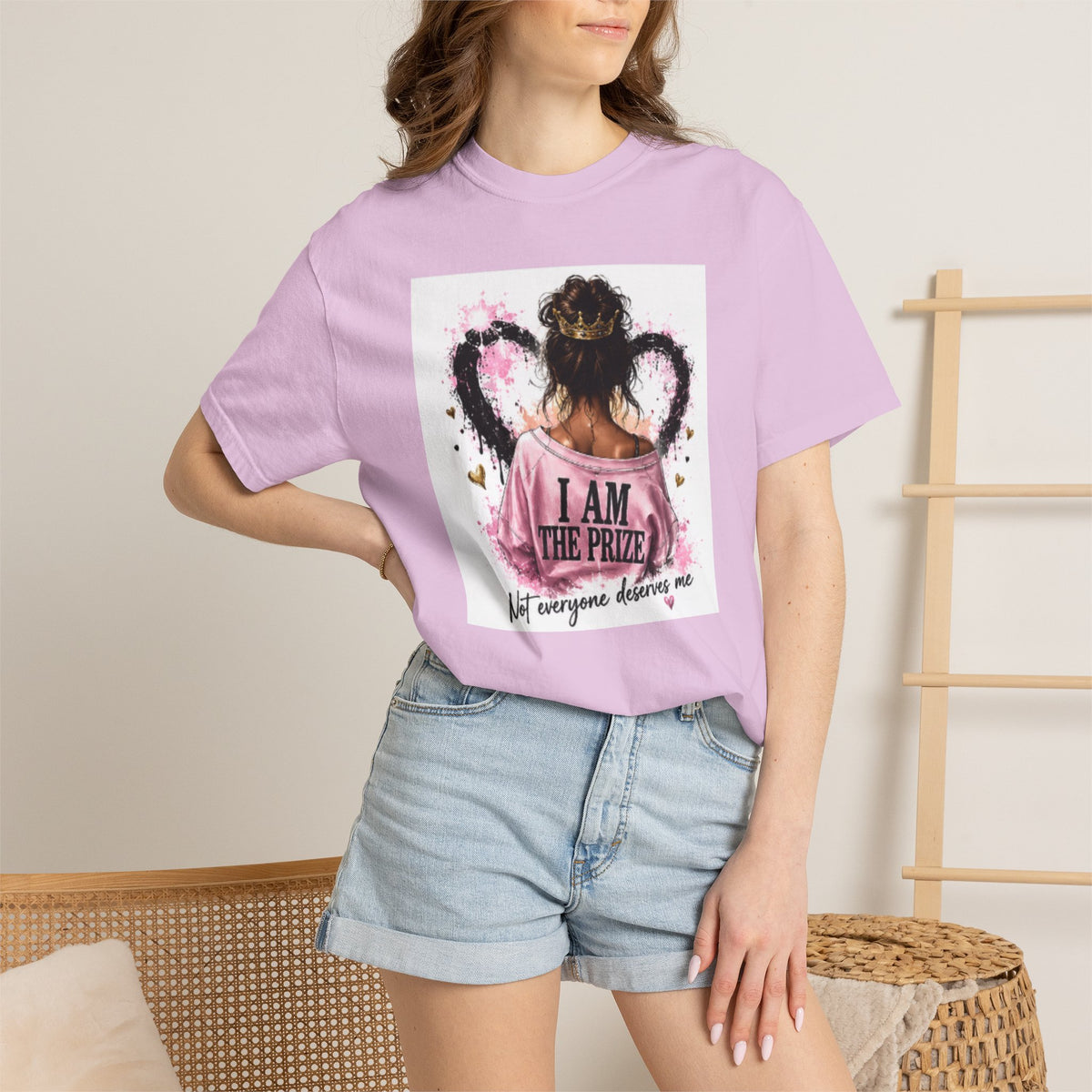 I Am The Prize T-Shirt — Self-Love Graphic Tee with Angel Wings