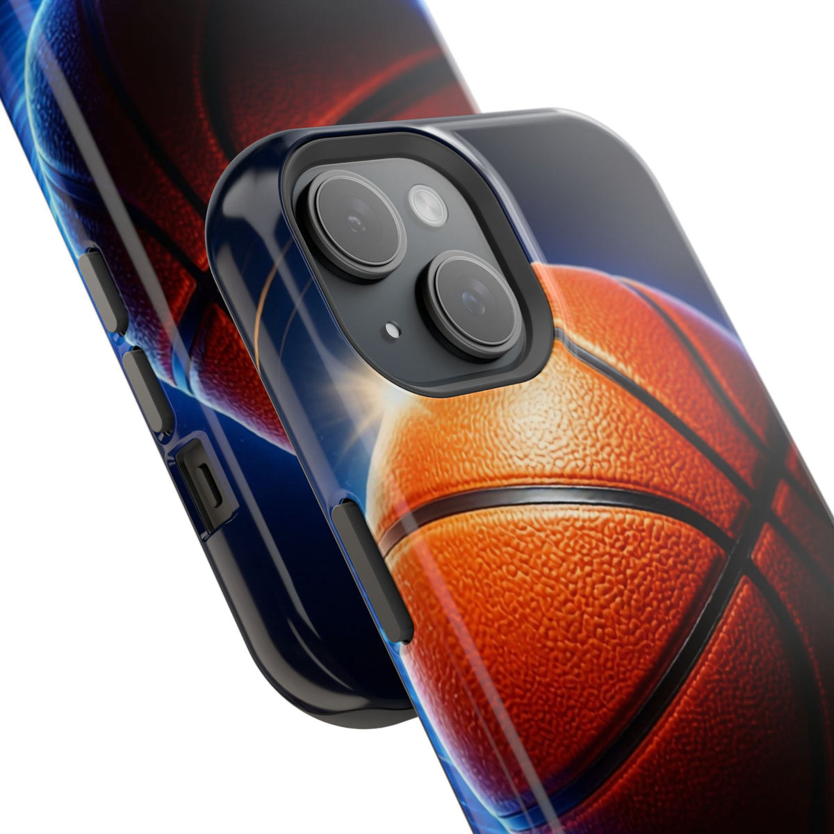 Basketball Magnetic Impact-Resistant Phone Case — Neon Court Design