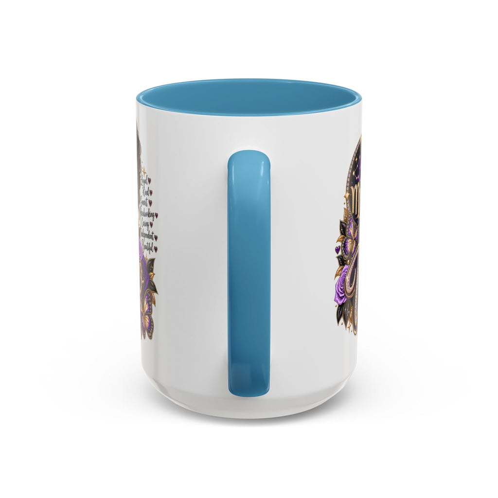 Virgo Zodiac Accent Coffee Mug — Purple Crowned Virgo Astrology Gift (11/15oz)