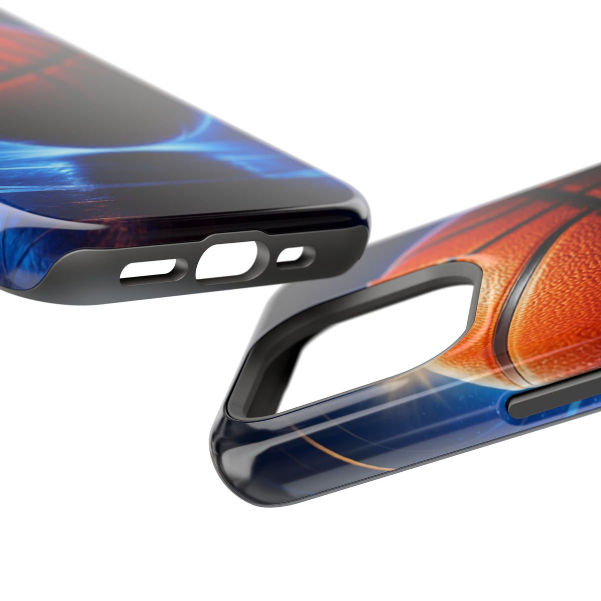 Basketball Magnetic Impact-Resistant Phone Case — Neon Court Design