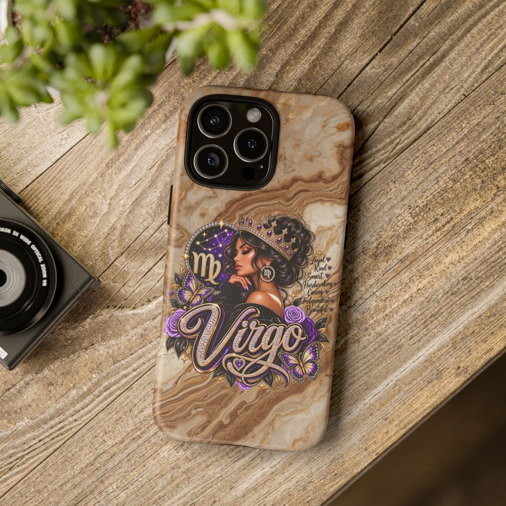 Virgo Zodiac Phone Case — Elegant Marble Astrological Design