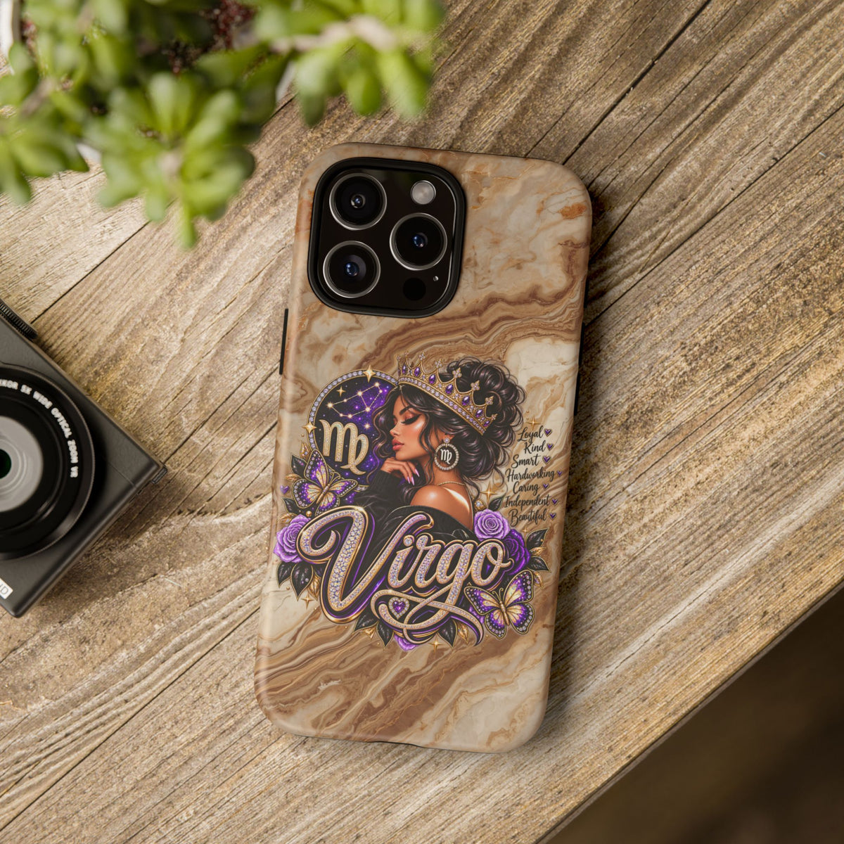 Virgo Zodiac Phone Case — Elegant Marble Astrological Design