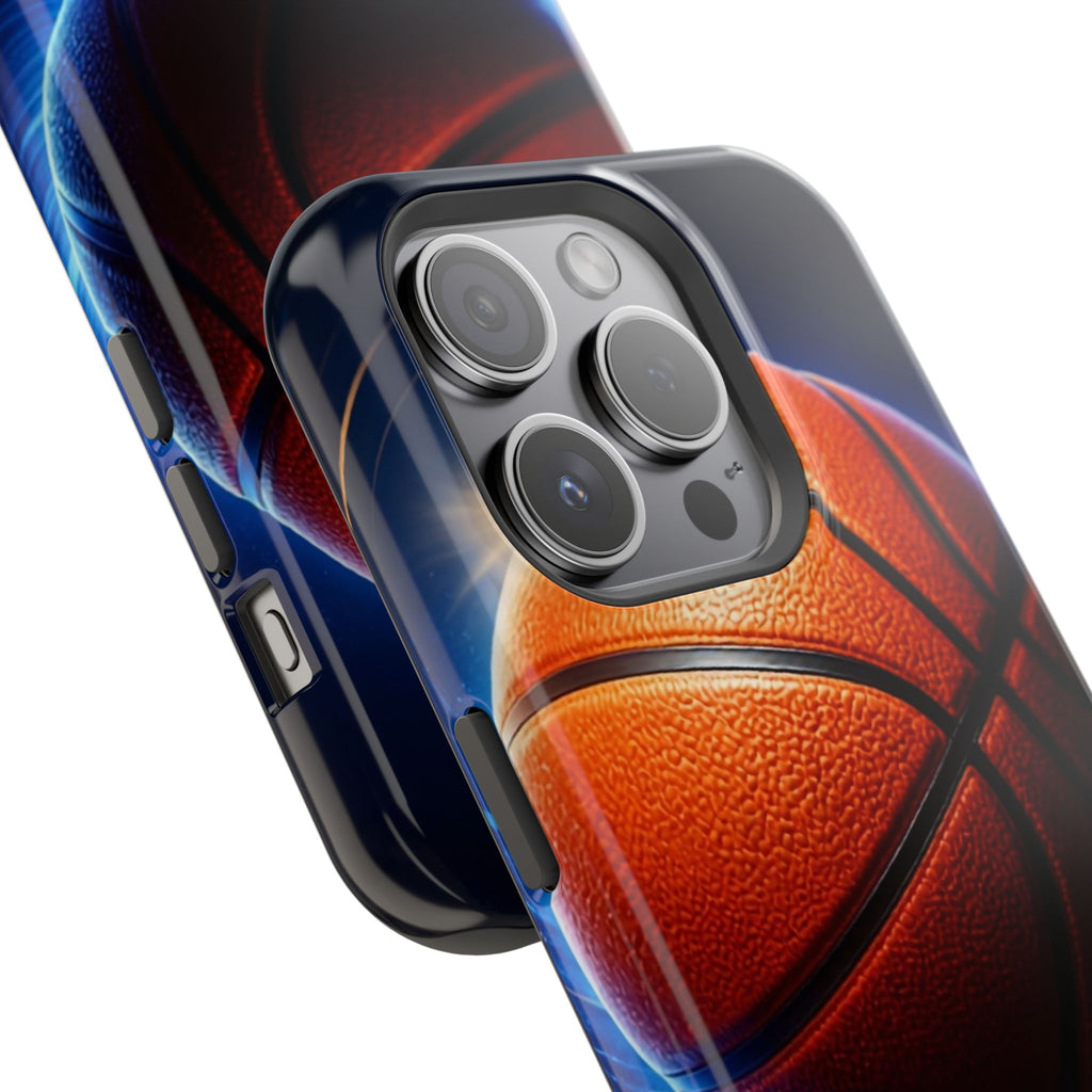 Basketball Magnetic Impact-Resistant Phone Case — Neon Court Design