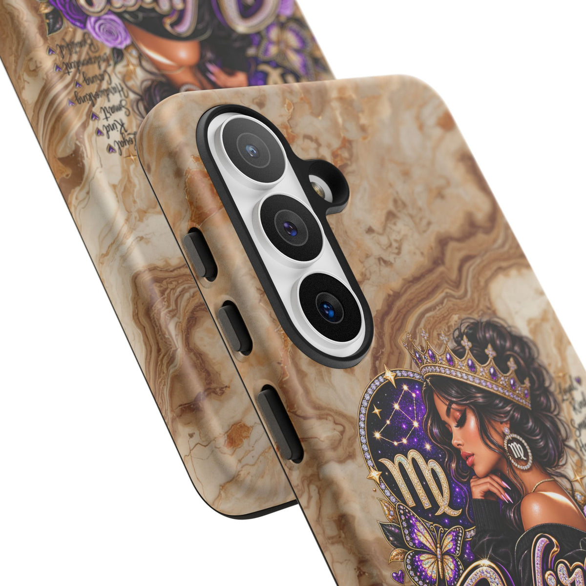 Virgo Zodiac Phone Case — Elegant Marble Astrological Design