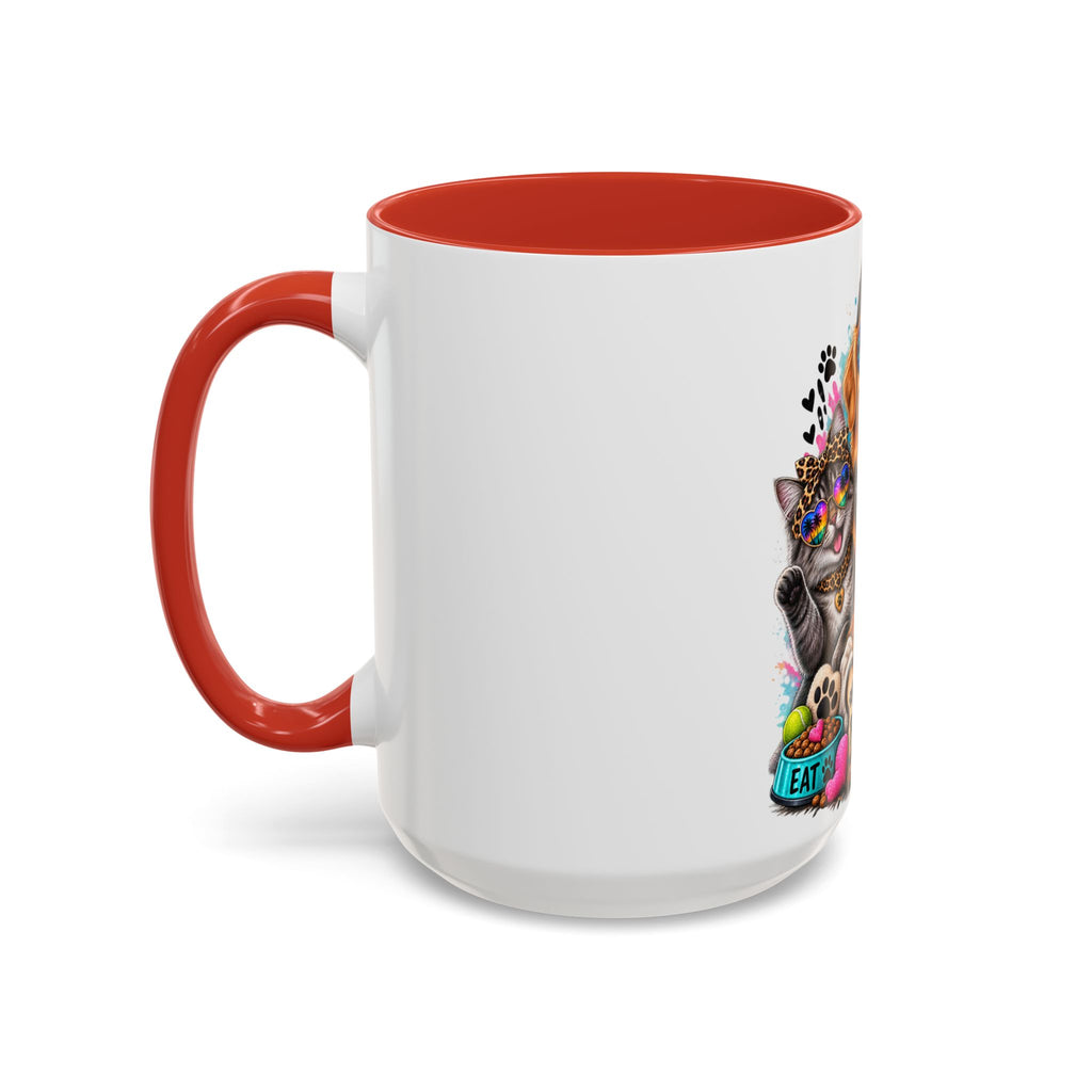Coffee Mug — "Life is Better with Pets" Colorful Dog & Cat Paw-some Design (11/15 oz)