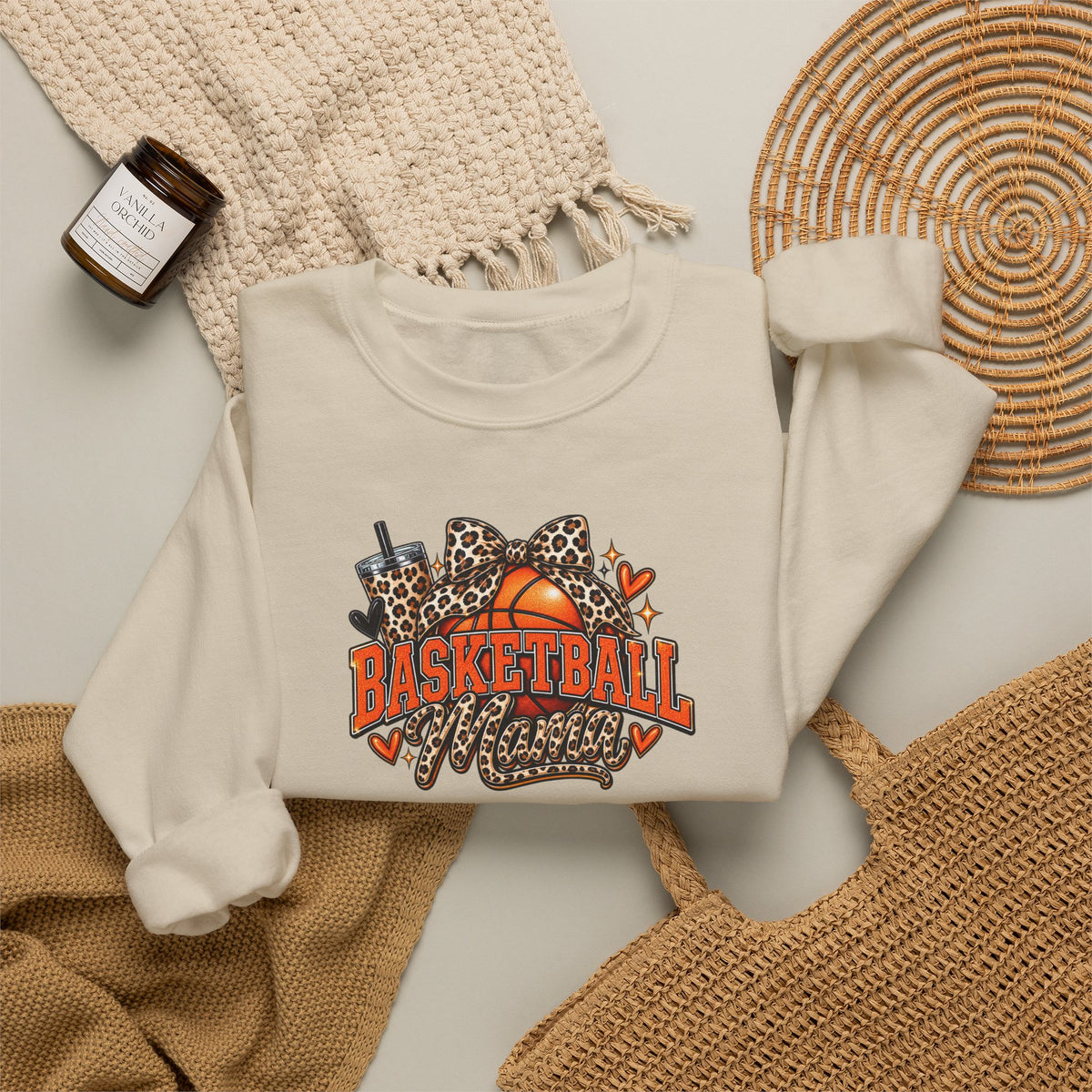 Basketball Leopard Print Crewneck Sweatshirt