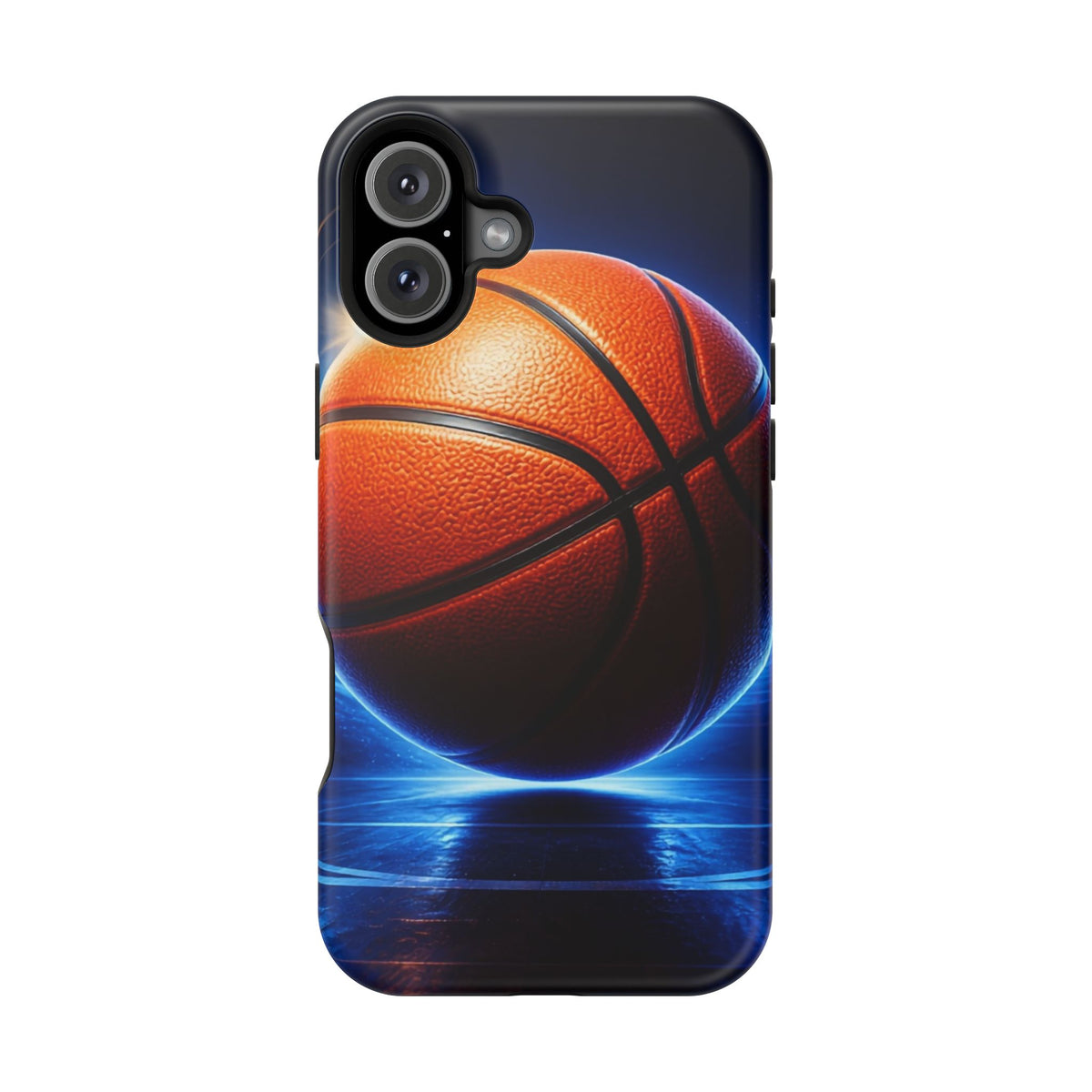 Basketball Magnetic Impact-Resistant Phone Case — Neon Court Design
