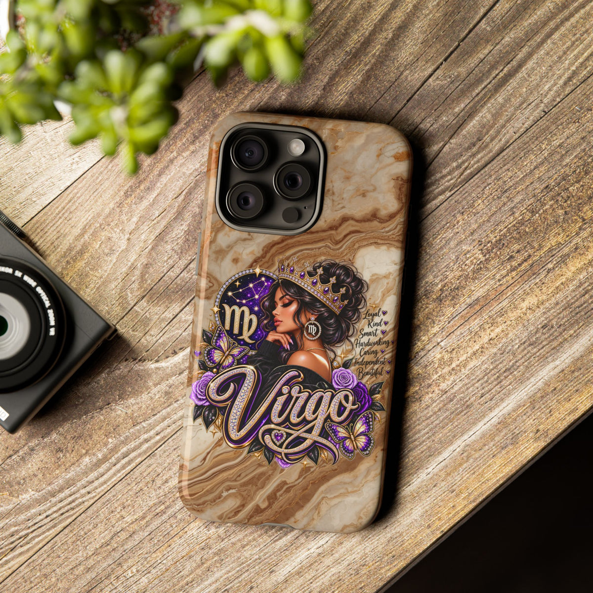 Virgo Zodiac Phone Case — Elegant Marble Astrological Design