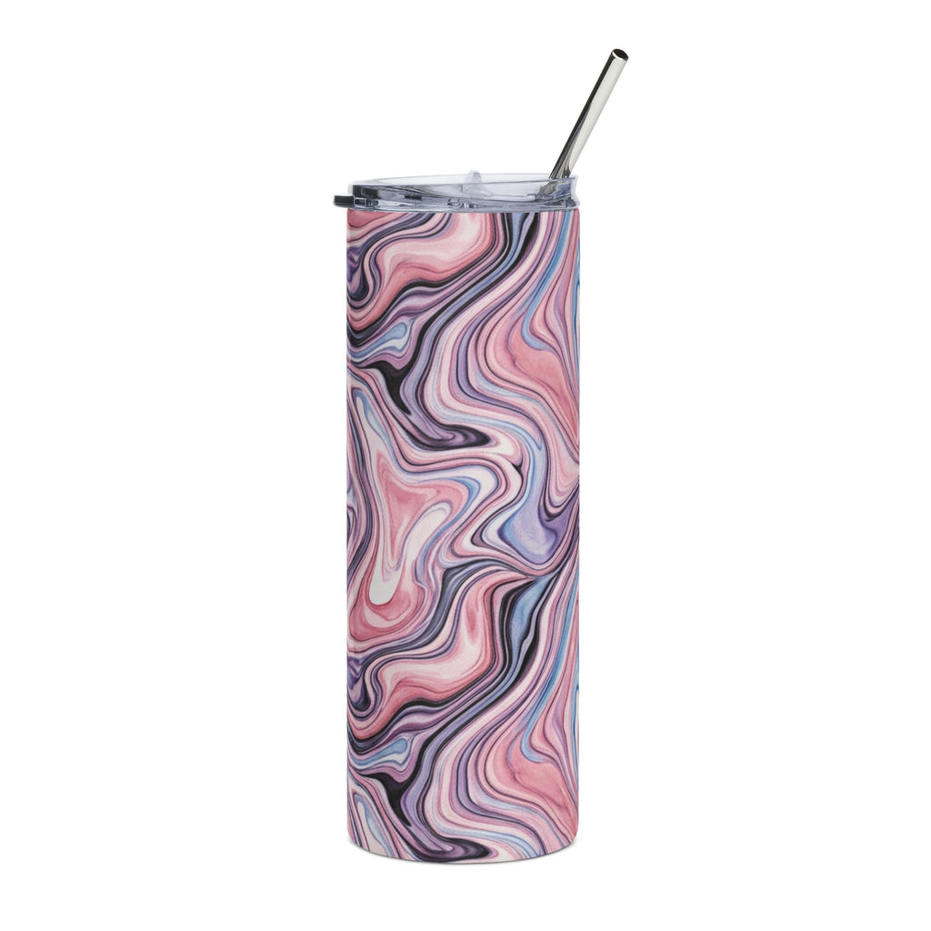 20oz Marble Swirl Stainless Steel Tumbler – Pink Purple Abstract Travel Cup