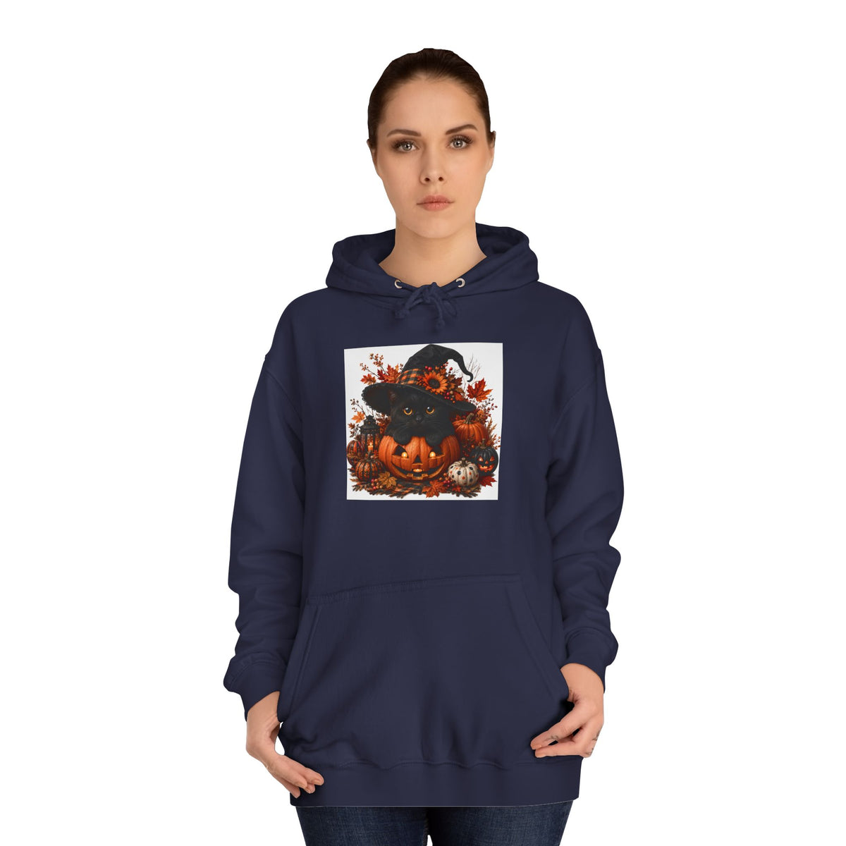 Halloween Pumpkin Witch Hoodie — Cute Spooky Fall College Sweatshirt