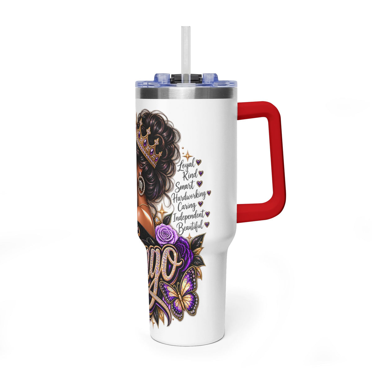 Virgo Zodiac 40oz Thermal Tumbler - Queen Virgo Astrology Travel Mug