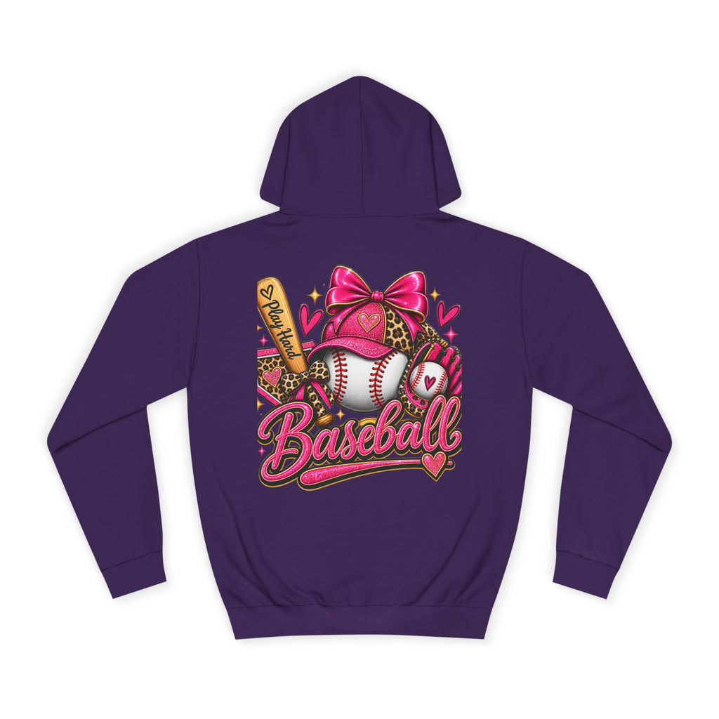 Baseball Hoodie – Cute Pink Bow Softball Fan Pullover