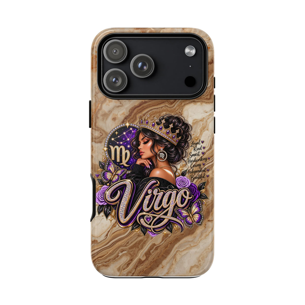 Virgo Zodiac Phone Case — Elegant Marble Astrological Design