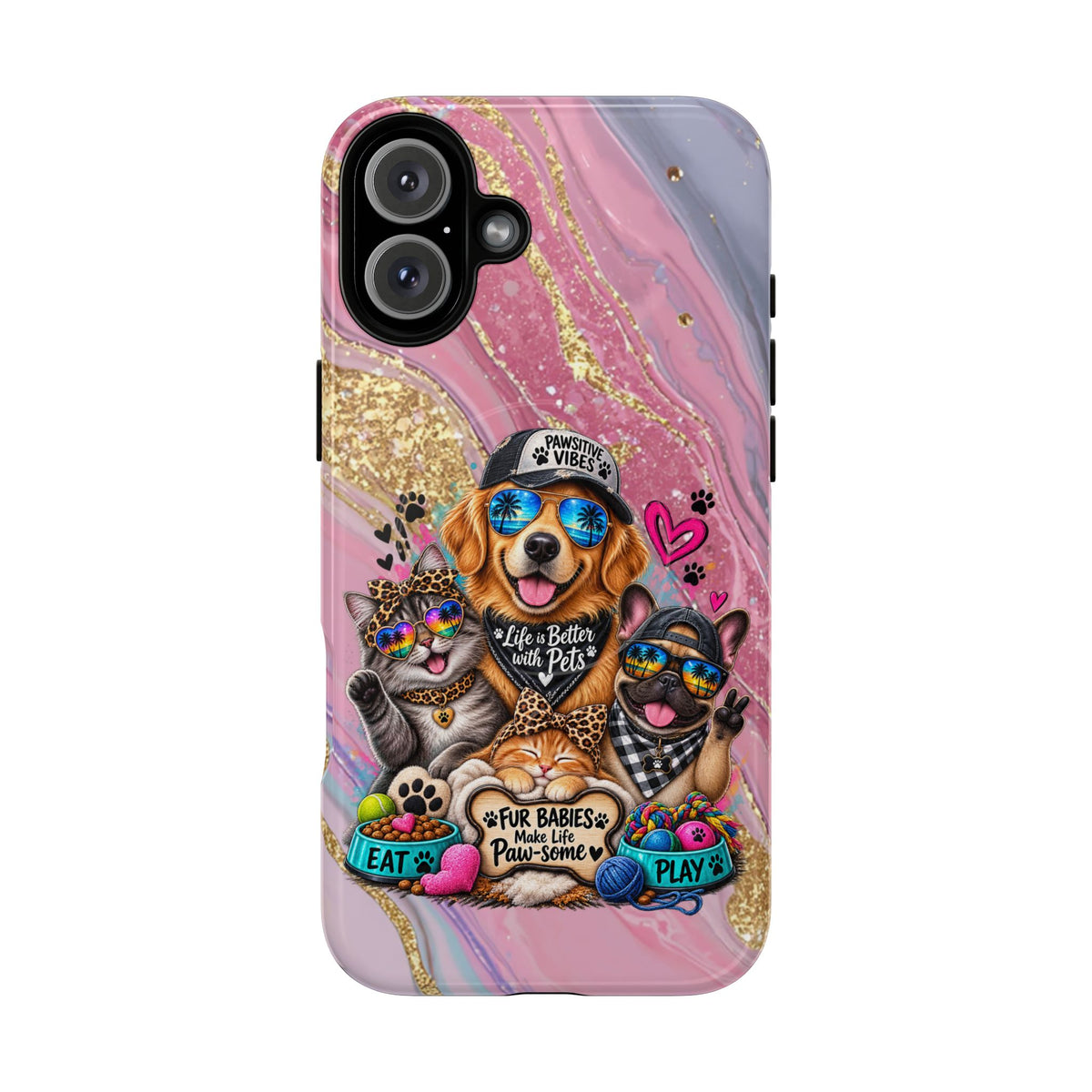 Tough Magnetic Case — Colorful ‘Life Is Better With Pets’ Dog & Cat Phone Cover
