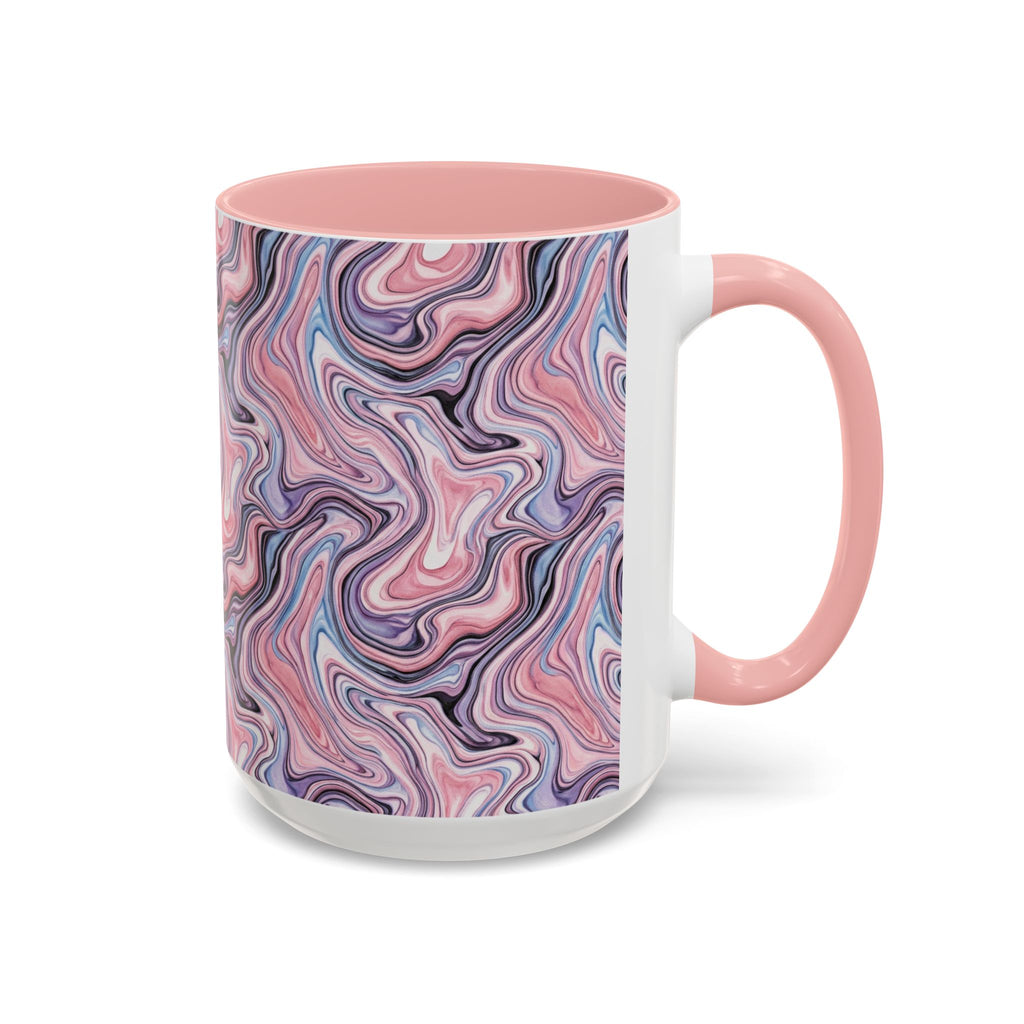Pink Marble Swirl Accent Coffee Mug – 11/15oz
