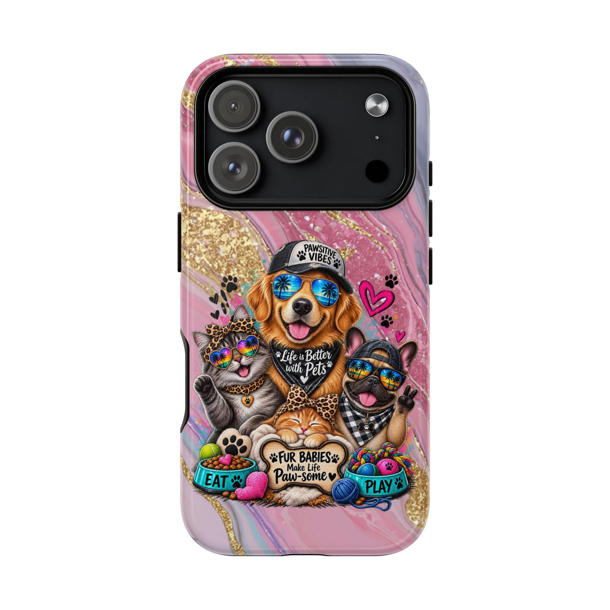 Tough Magnetic Case — Colorful ‘Life Is Better With Pets’ Dog & Cat Phone Cover