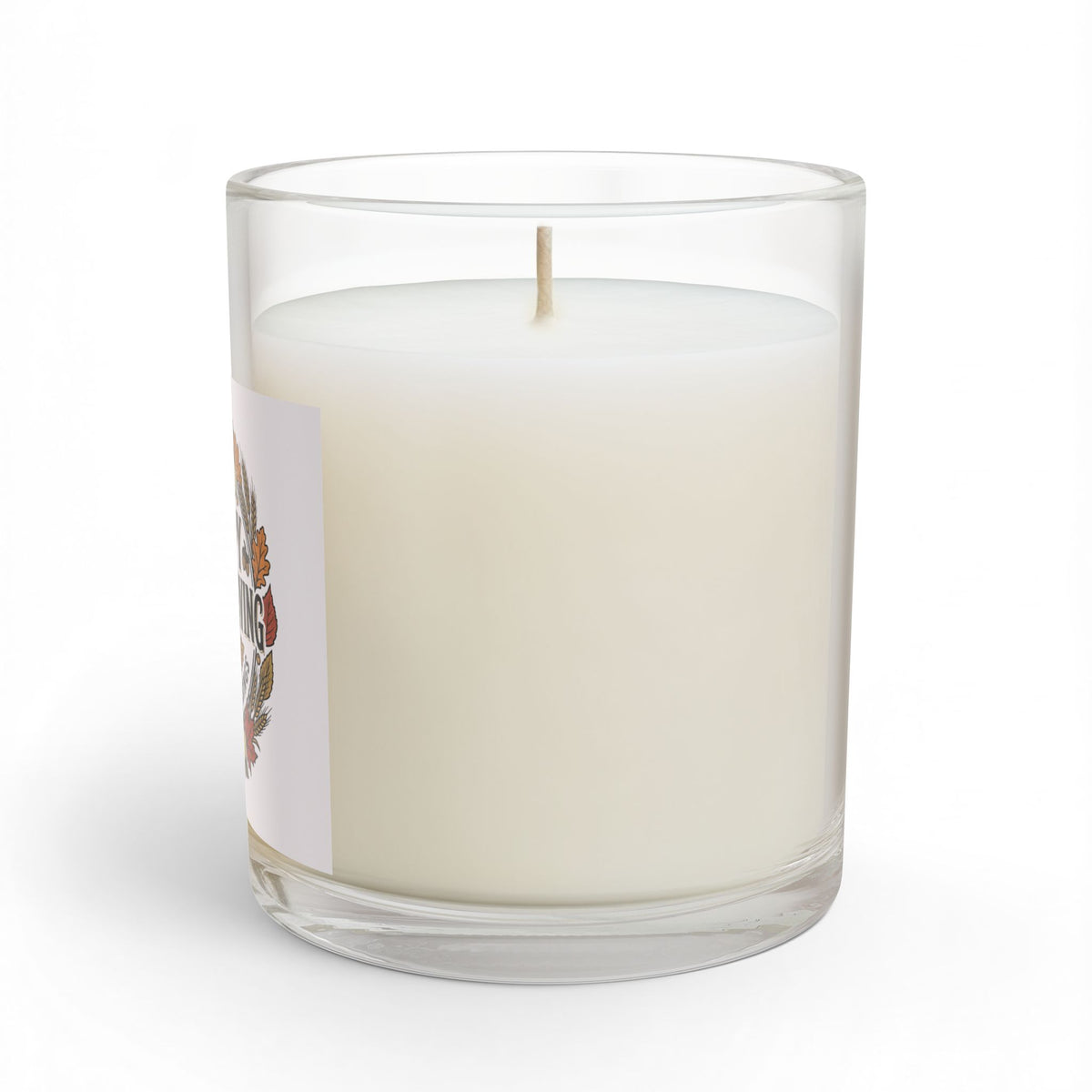 Thanksgiving Glass Candle — "Happy Thanksgiving" Harvest Blessings 11oz