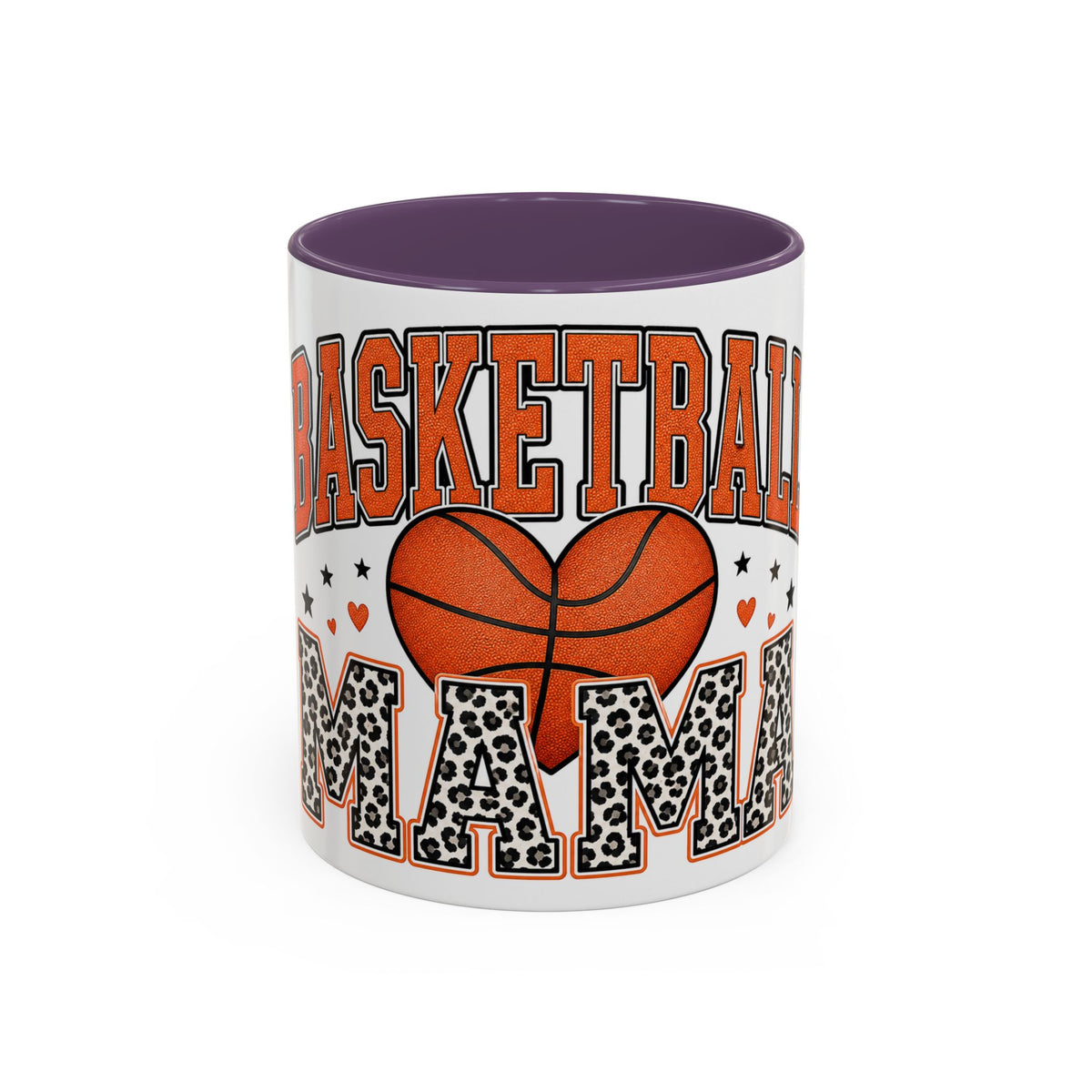 Basketball Mama Accent Coffee Mug – Leopard Print Hoop Mom Gift (11/15oz)