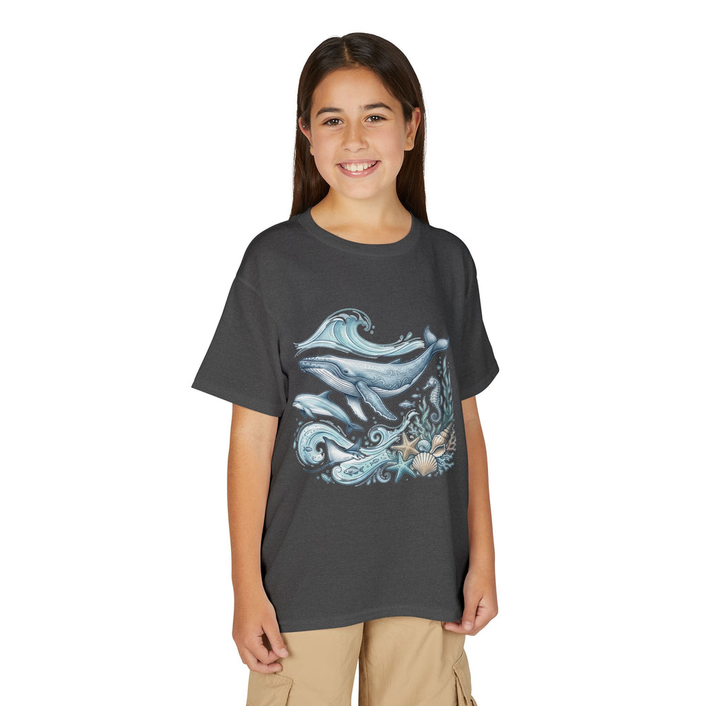 Kids' Ocean Whale Tees – Watercolor Whale & Sea Life Youth T‑Shirt