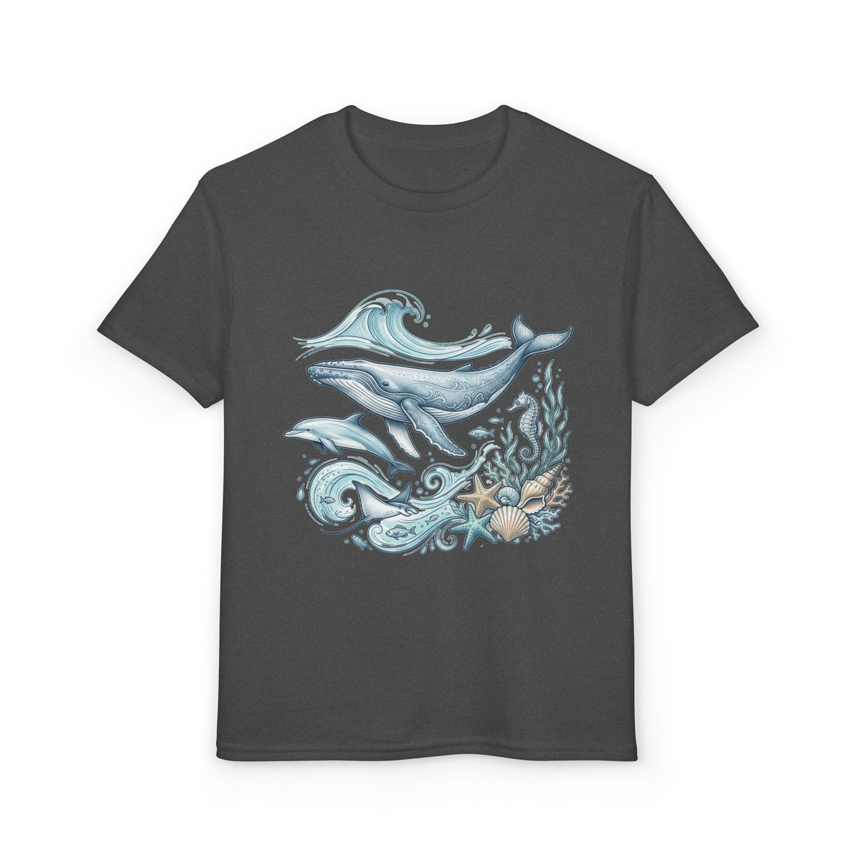 Kids' Ocean Whale Tees – Watercolor Whale & Sea Life Youth T‑Shirt