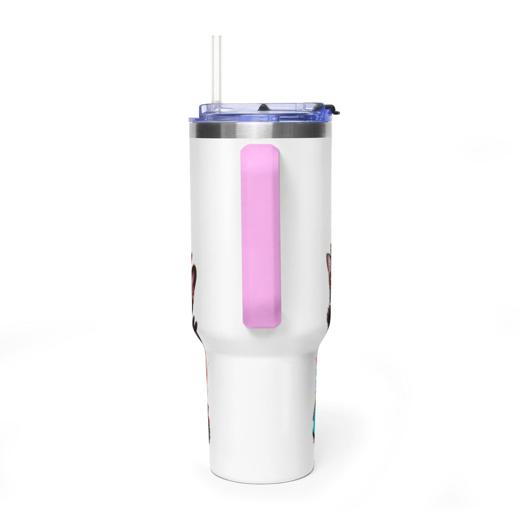 40oz Vacuum Tumbler — "Life is Better with Pets" Colorful Dog & Cat Travel Mug