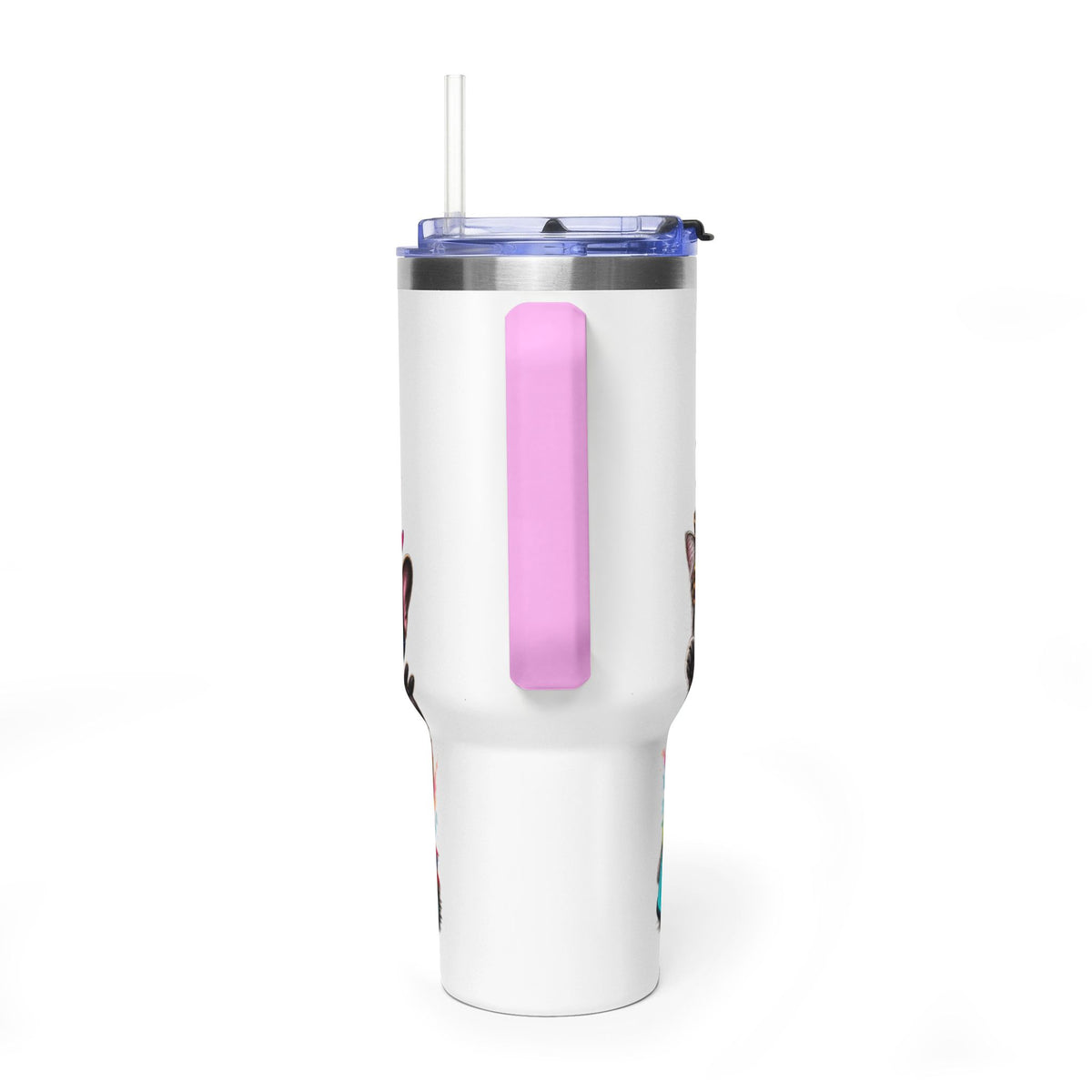 40oz Vacuum Tumbler — "Life is Better with Pets" Colorful Dog & Cat Travel Mug