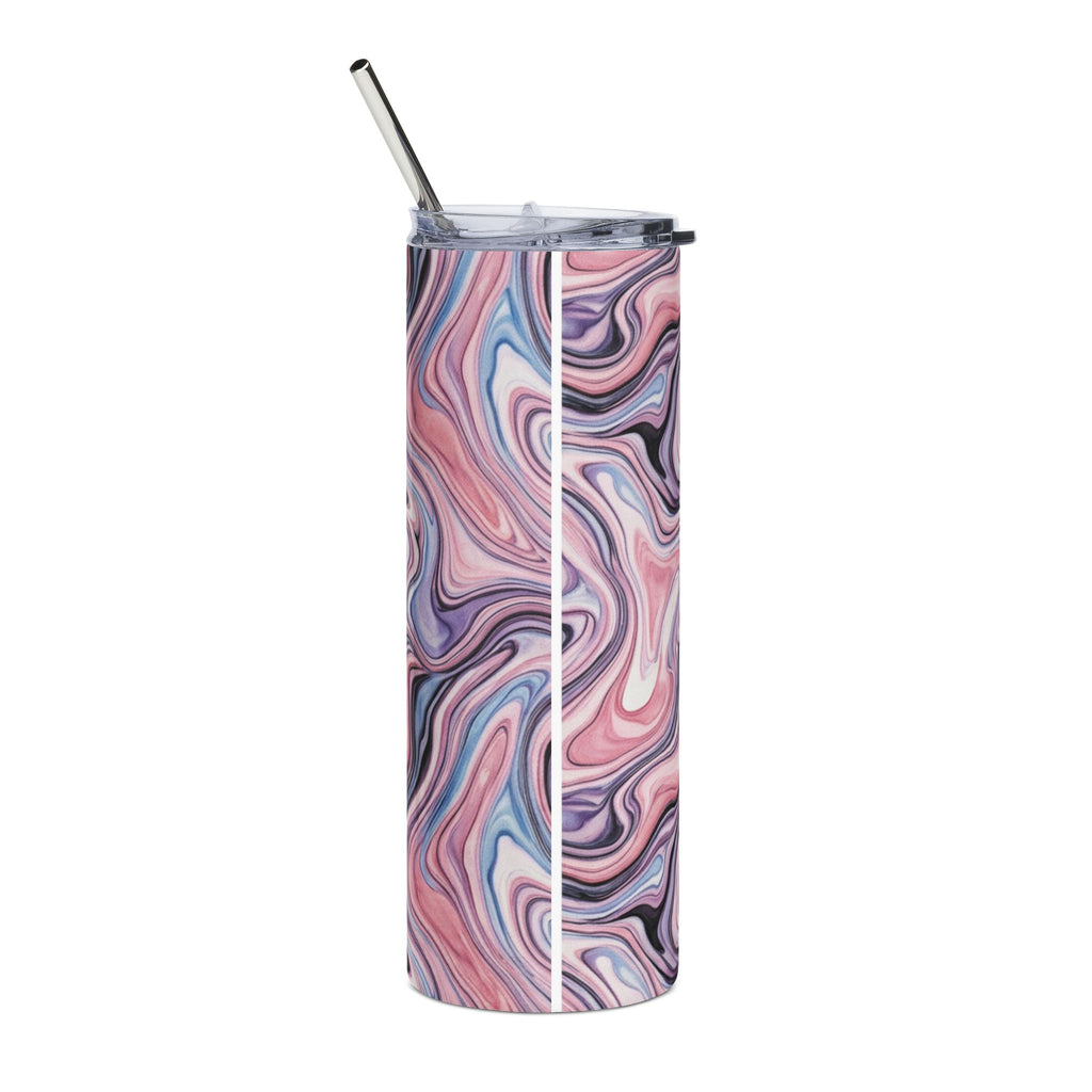 20oz Marble Swirl Stainless Steel Tumbler – Pink Purple Abstract Travel Cup