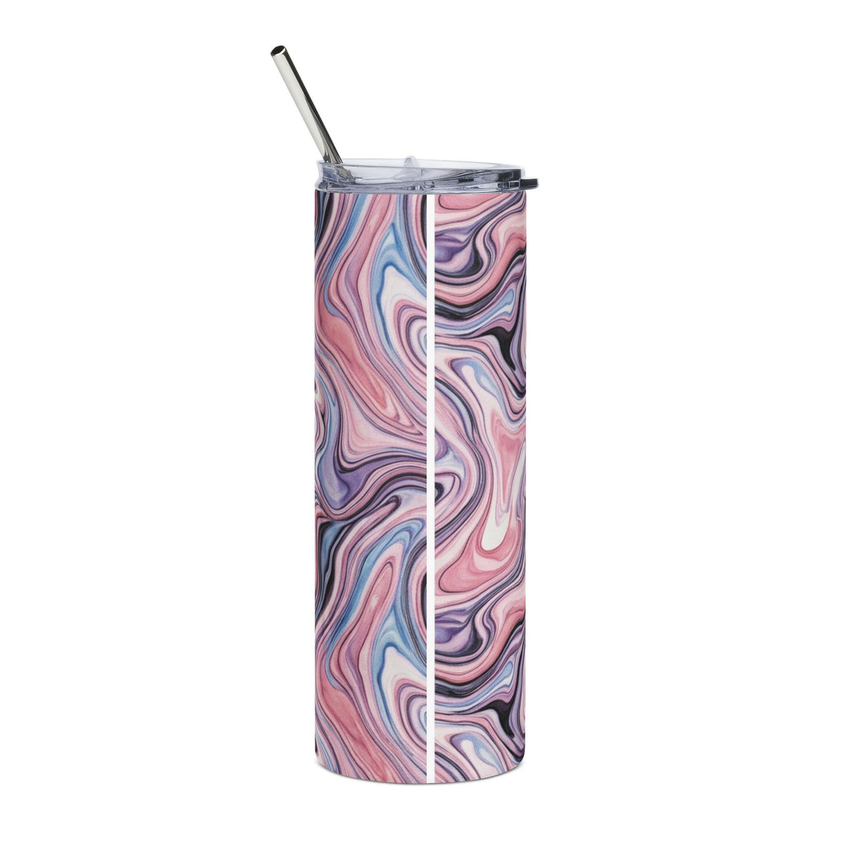 20oz Marble Swirl Stainless Steel Tumbler – Pink Purple Abstract Travel Cup