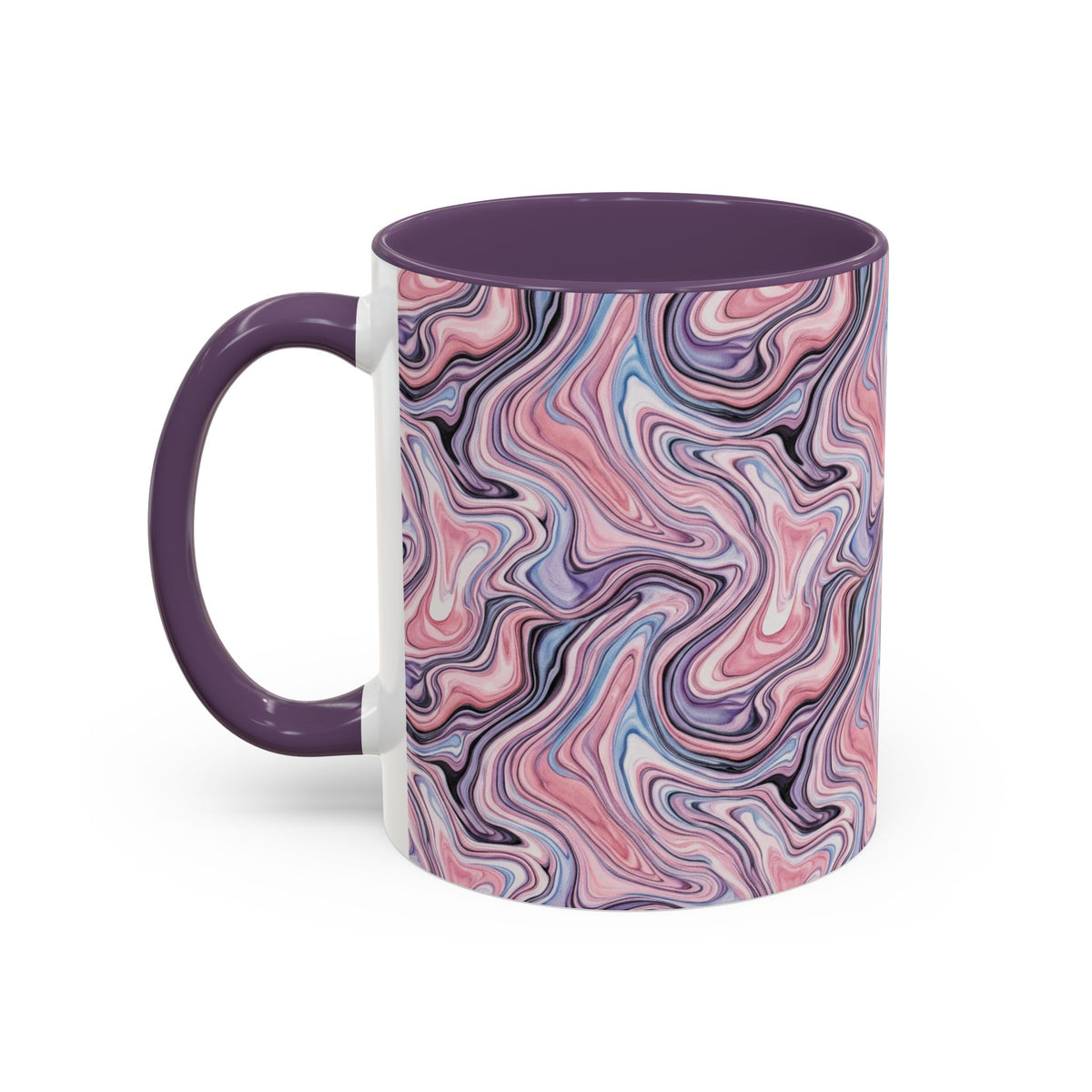 Pink Marble Swirl Accent Coffee Mug – 11/15oz