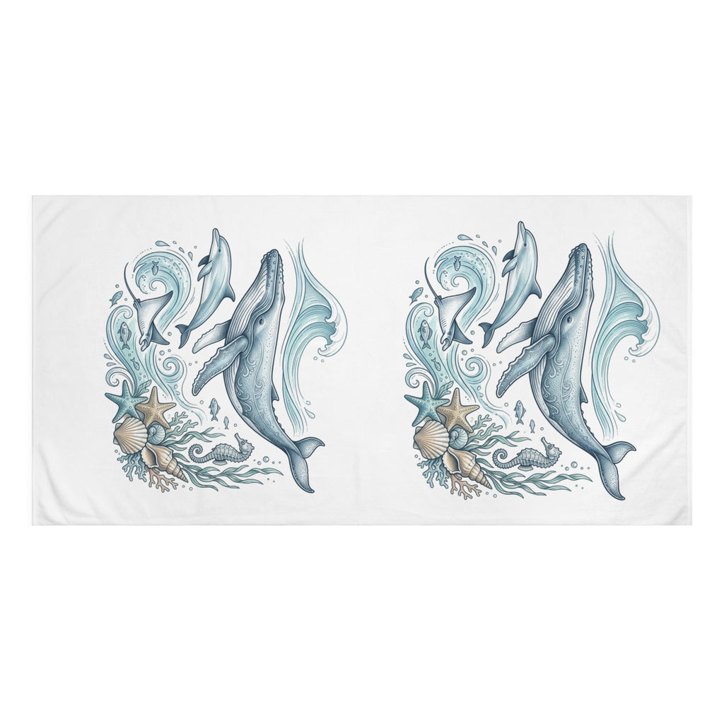 Whale Ocean Beach Towel – Coastal Sea Life Design
