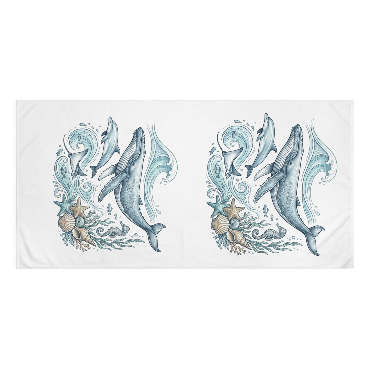 Whale Ocean Beach Towel – Coastal Sea Life Design