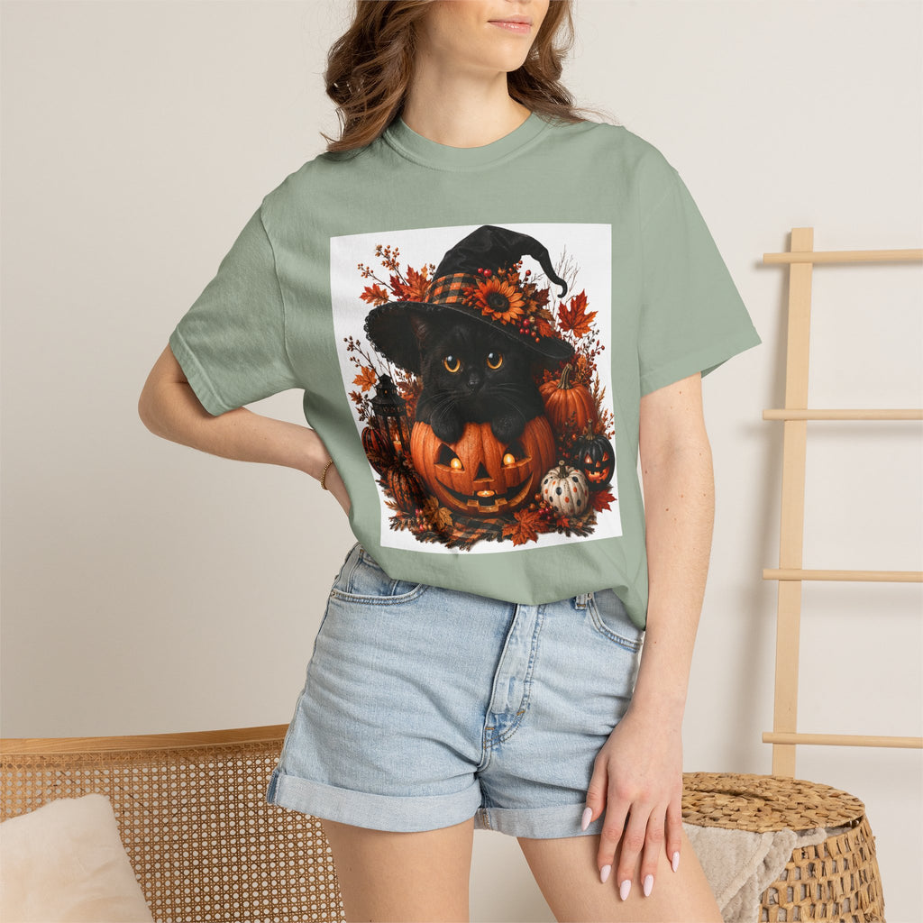 Halloween Black Cat Pumpkin T-Shirt