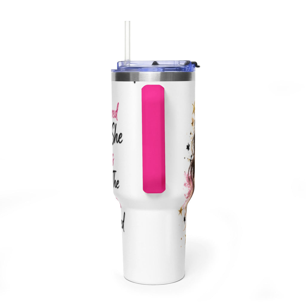 40oz Vacuum Tumbler - Glam Queen Crowned Girl Design (She Remembered Who She Was)