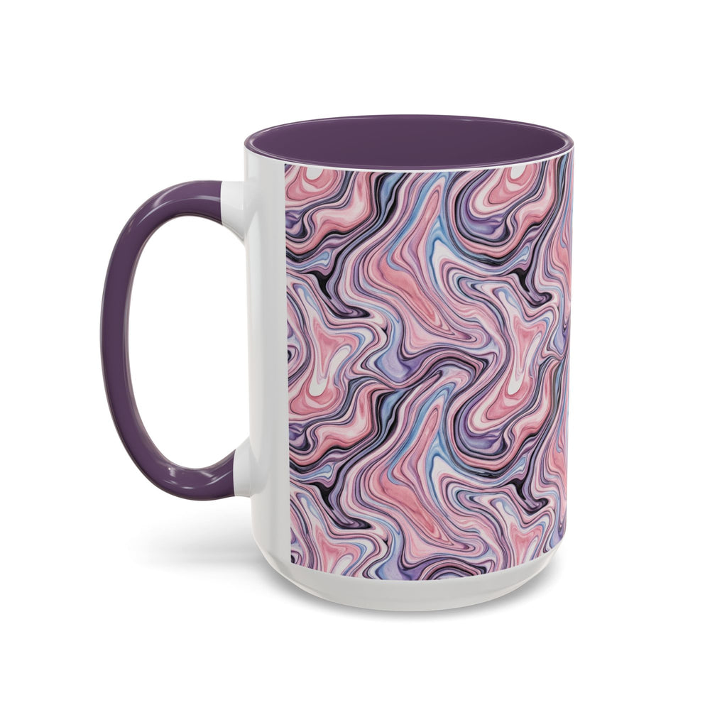 Pink Marble Swirl Accent Coffee Mug – 11/15oz