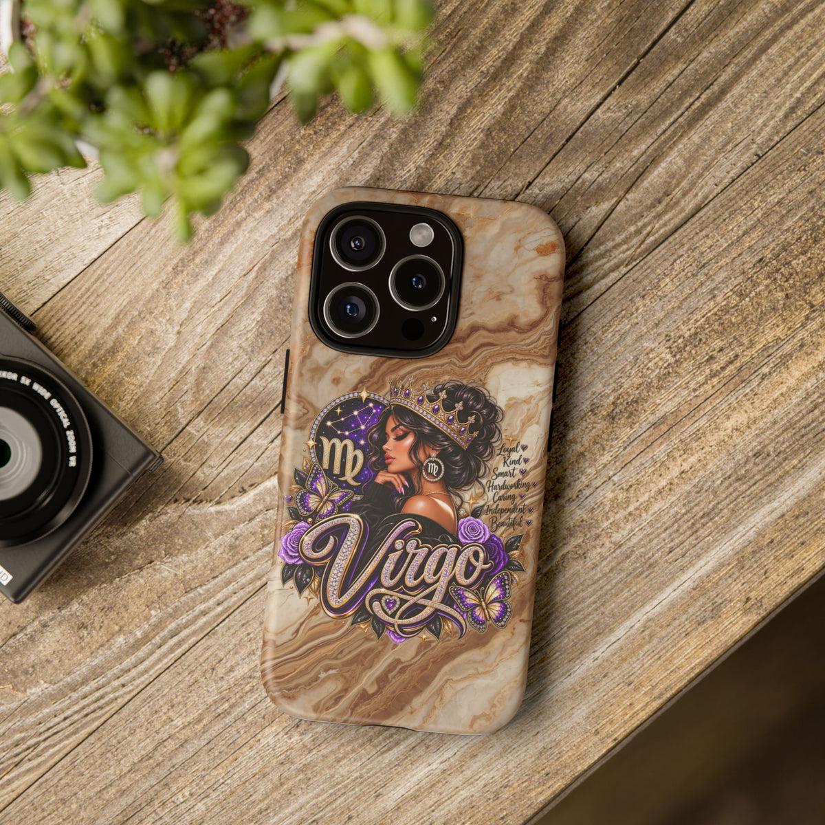 Virgo Zodiac Phone Case — Elegant Marble Astrological Design