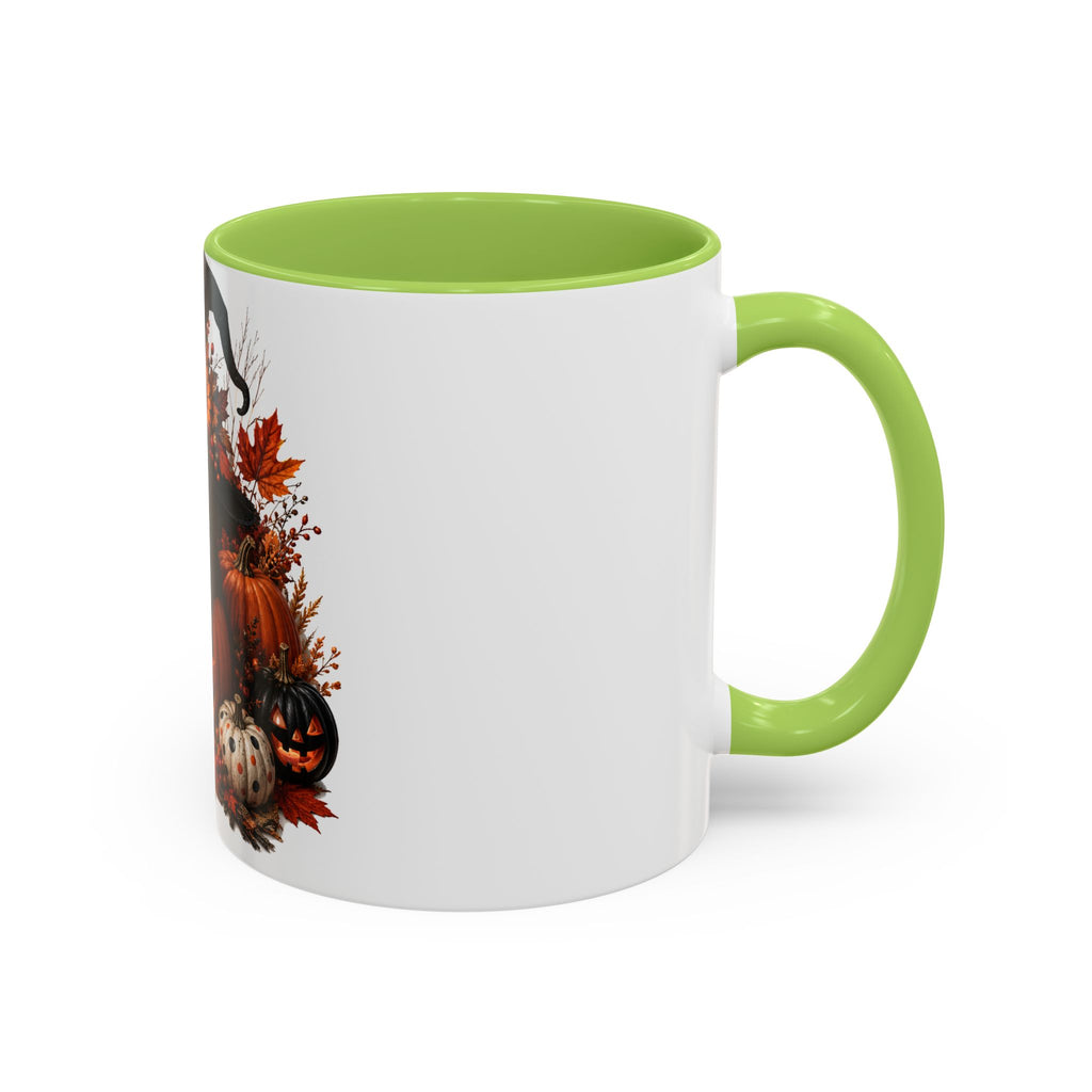 Halloween Black Cat Pumpkin Coffee Mug – Autumn Witch Hat Accent Mug (11/15oz)