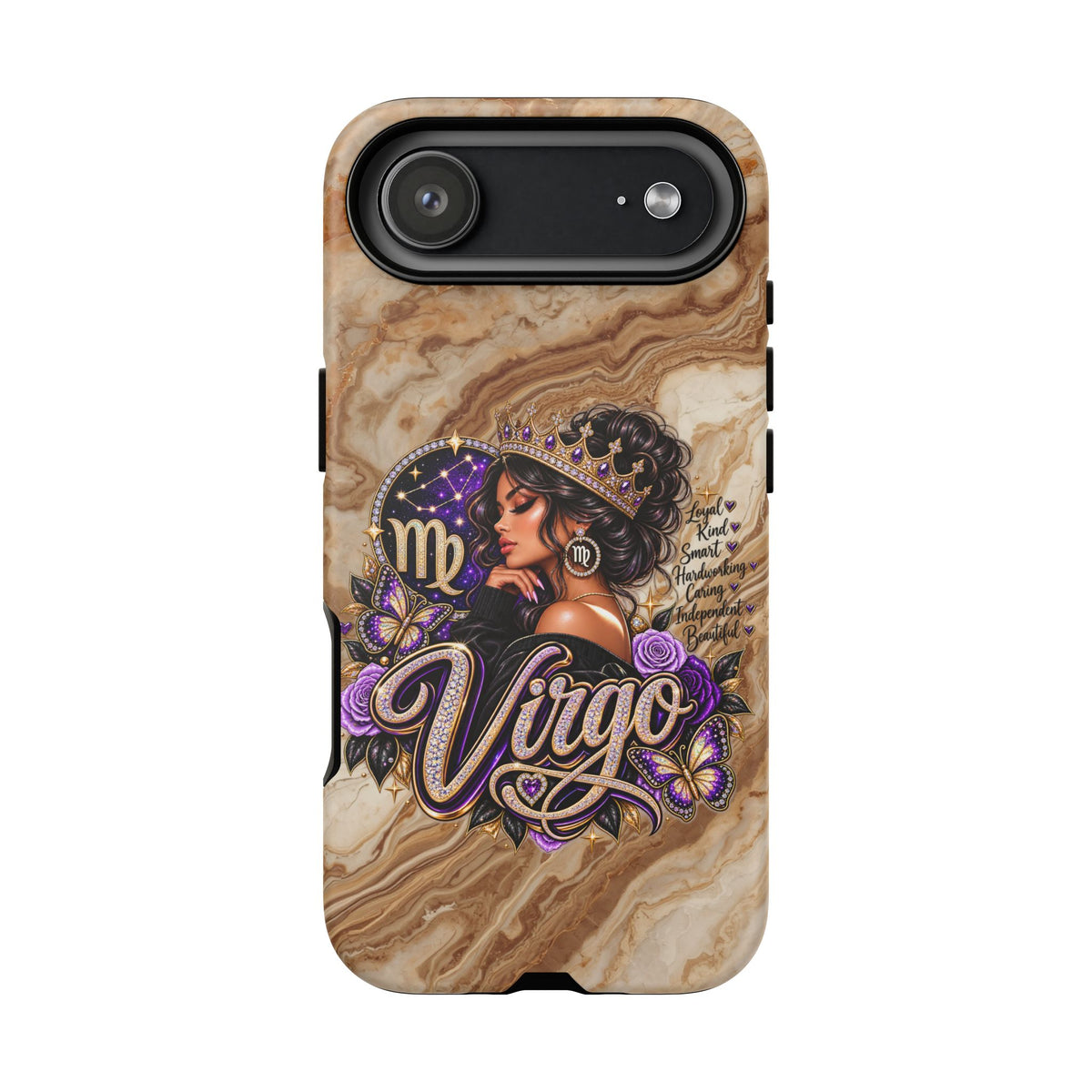 Virgo Zodiac Phone Case — Elegant Marble Astrological Design