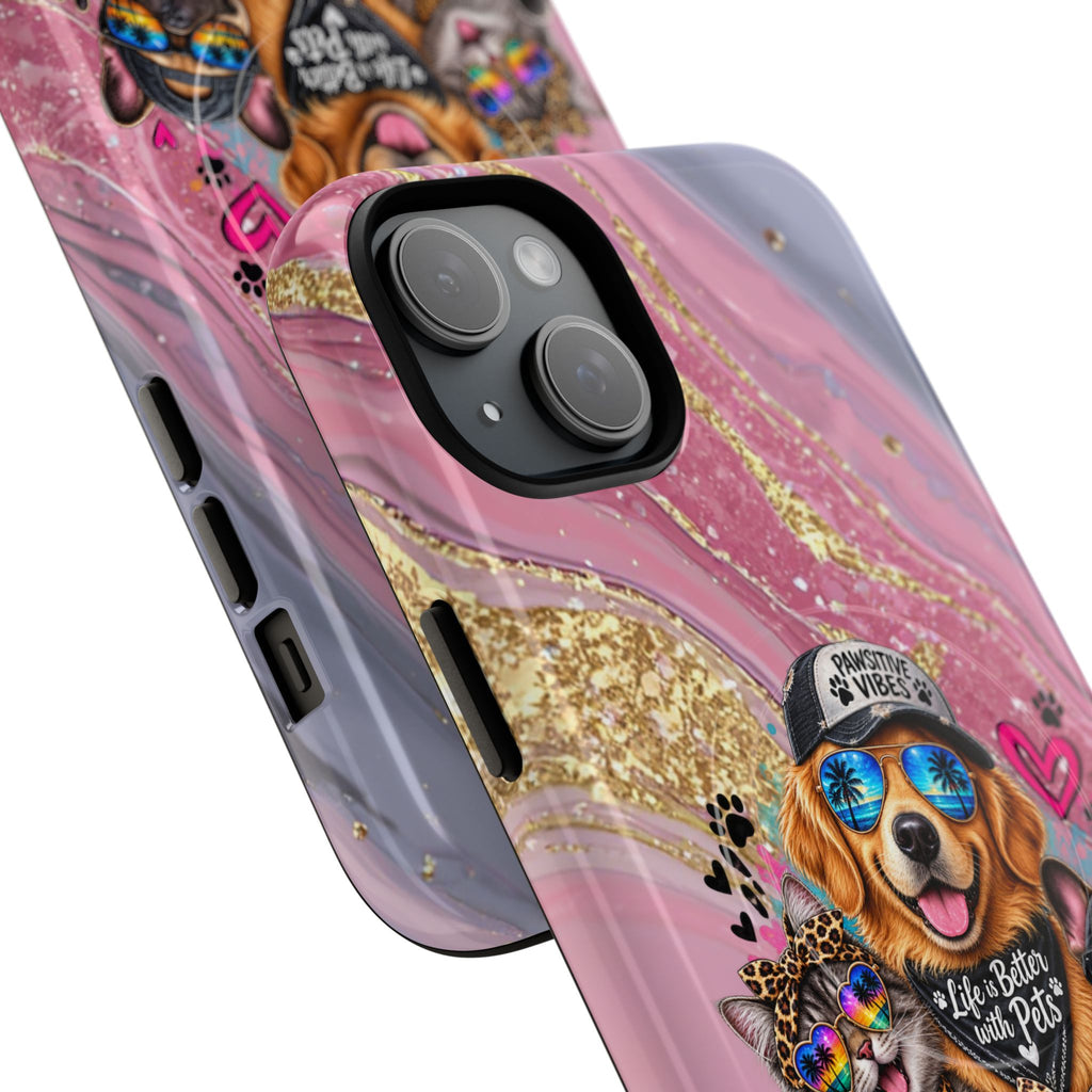 Tough Magnetic Case — Colorful ‘Life Is Better With Pets’ Dog & Cat Phone Cover