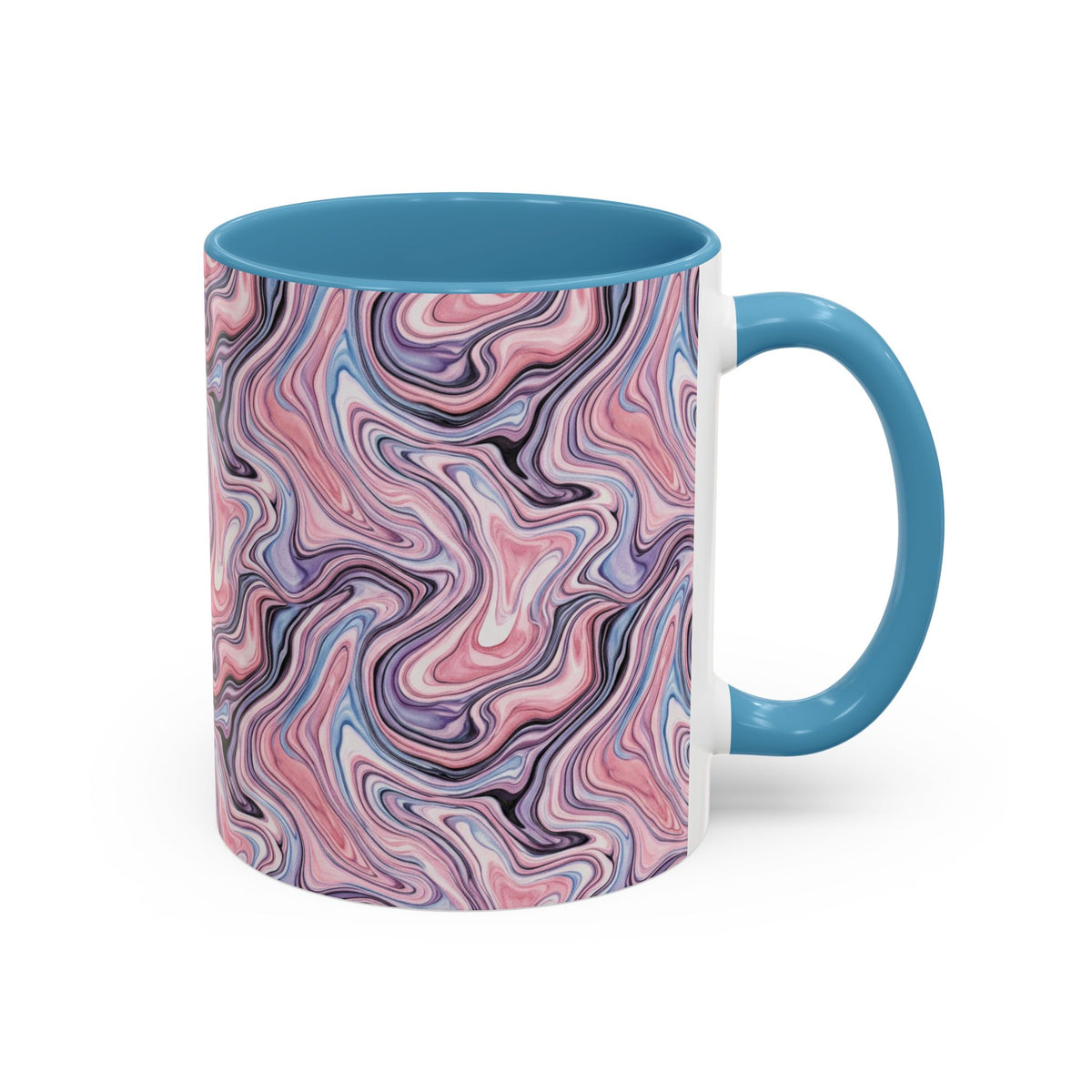 Pink Marble Swirl Accent Coffee Mug – 11/15oz